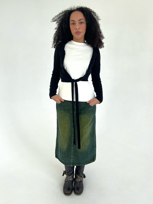 Alberta Ferretti wool tie bolero