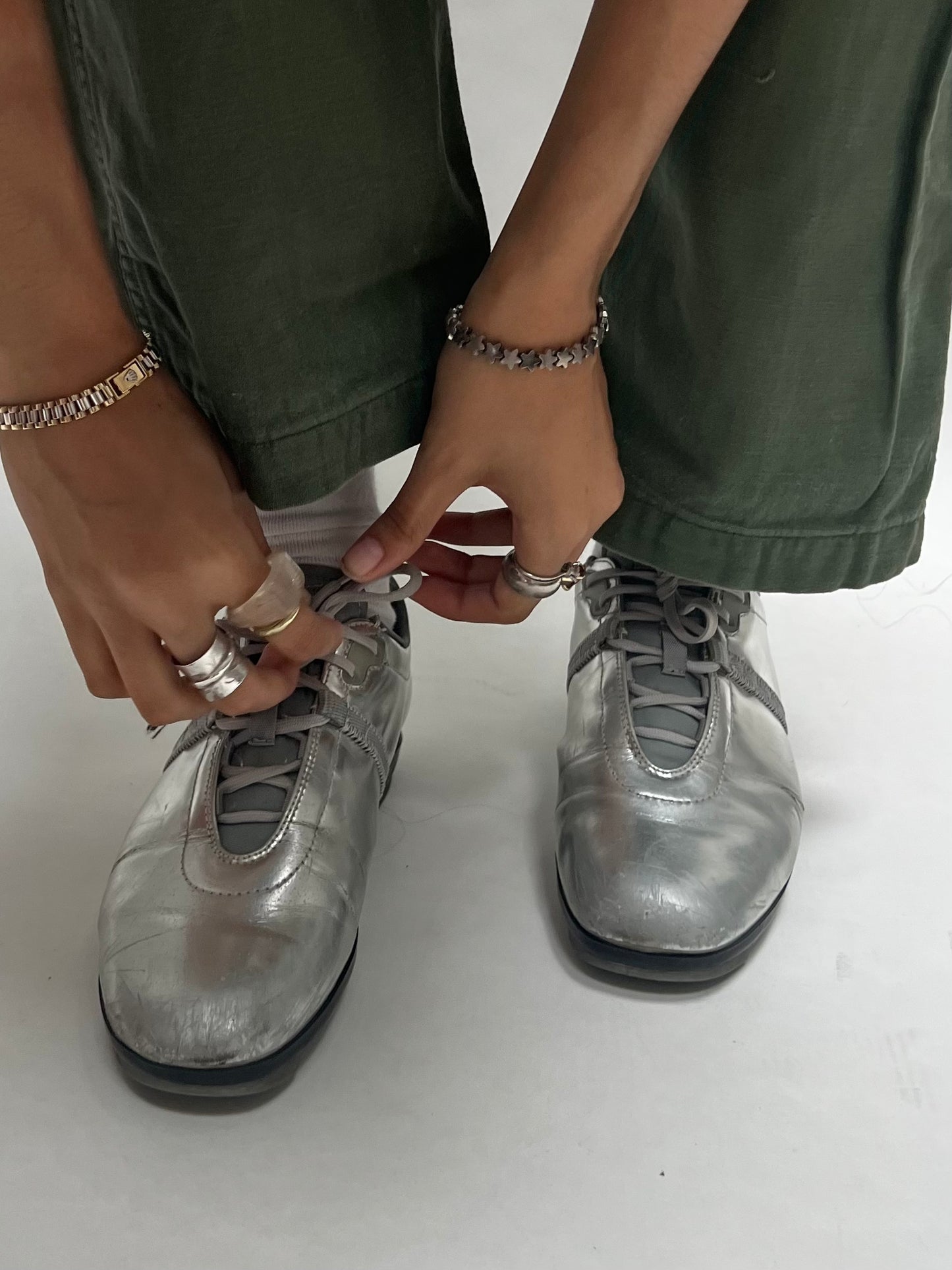 Prada silver trainer