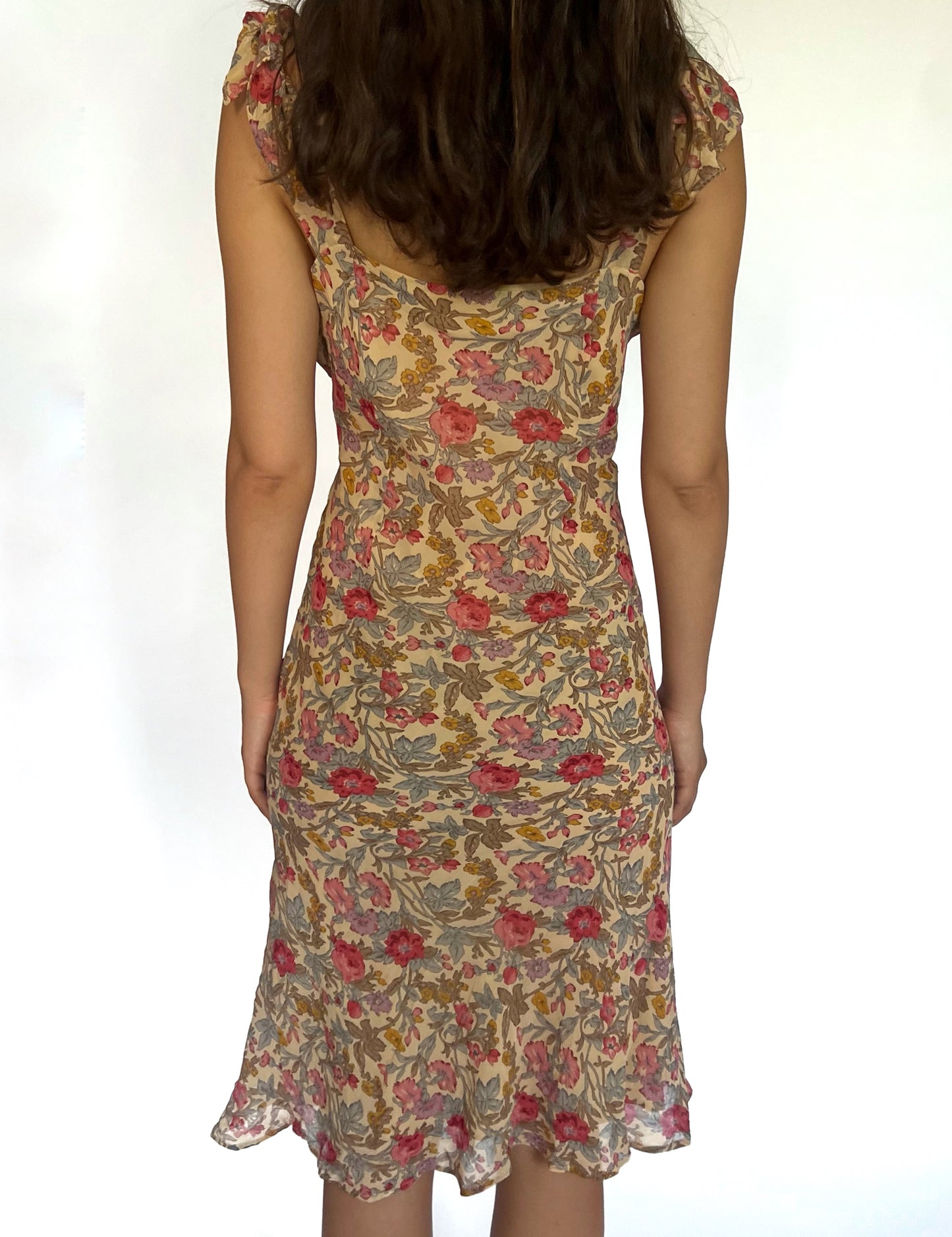 Floral silk dress