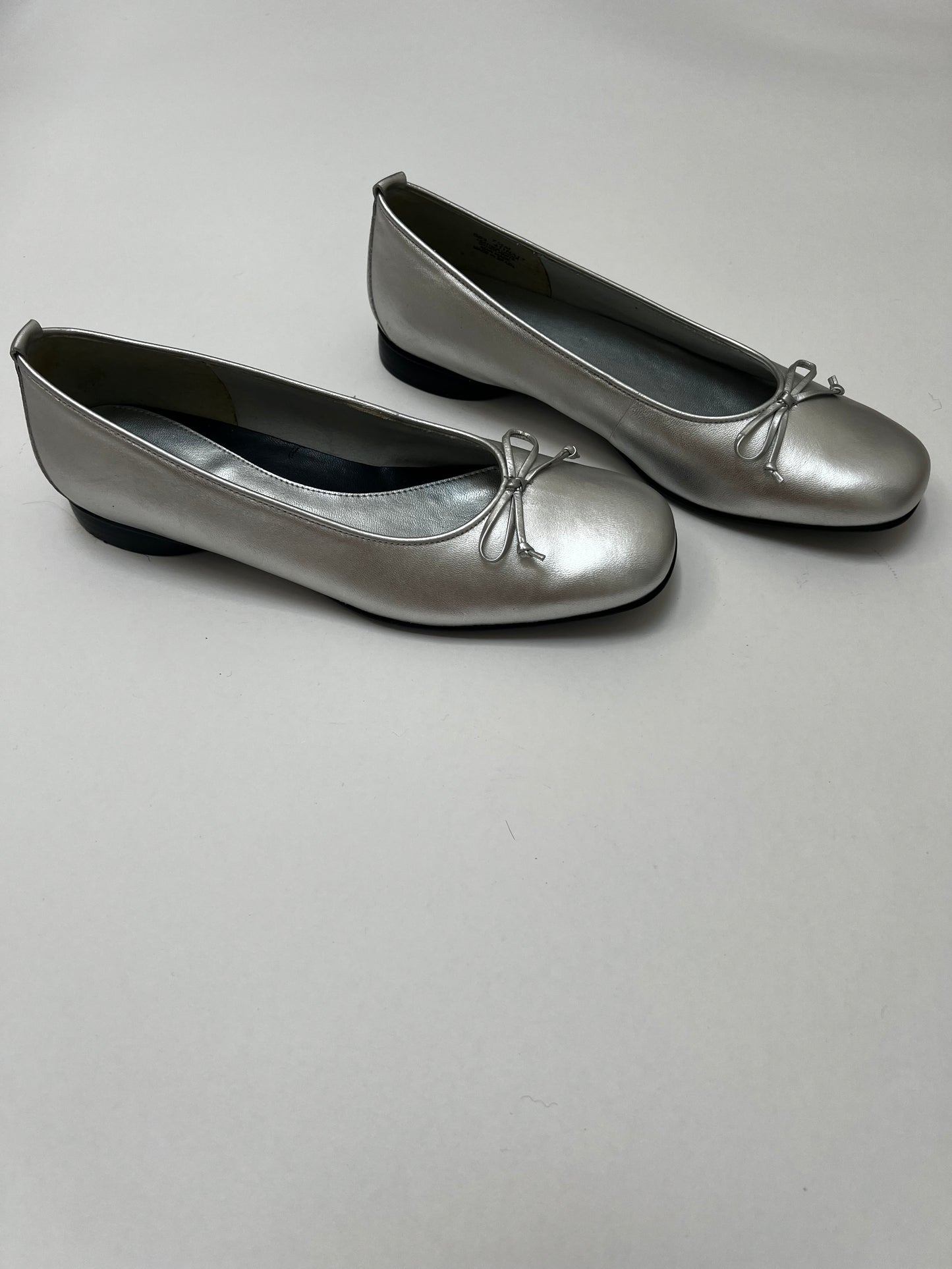 Silver metallic ballet flats