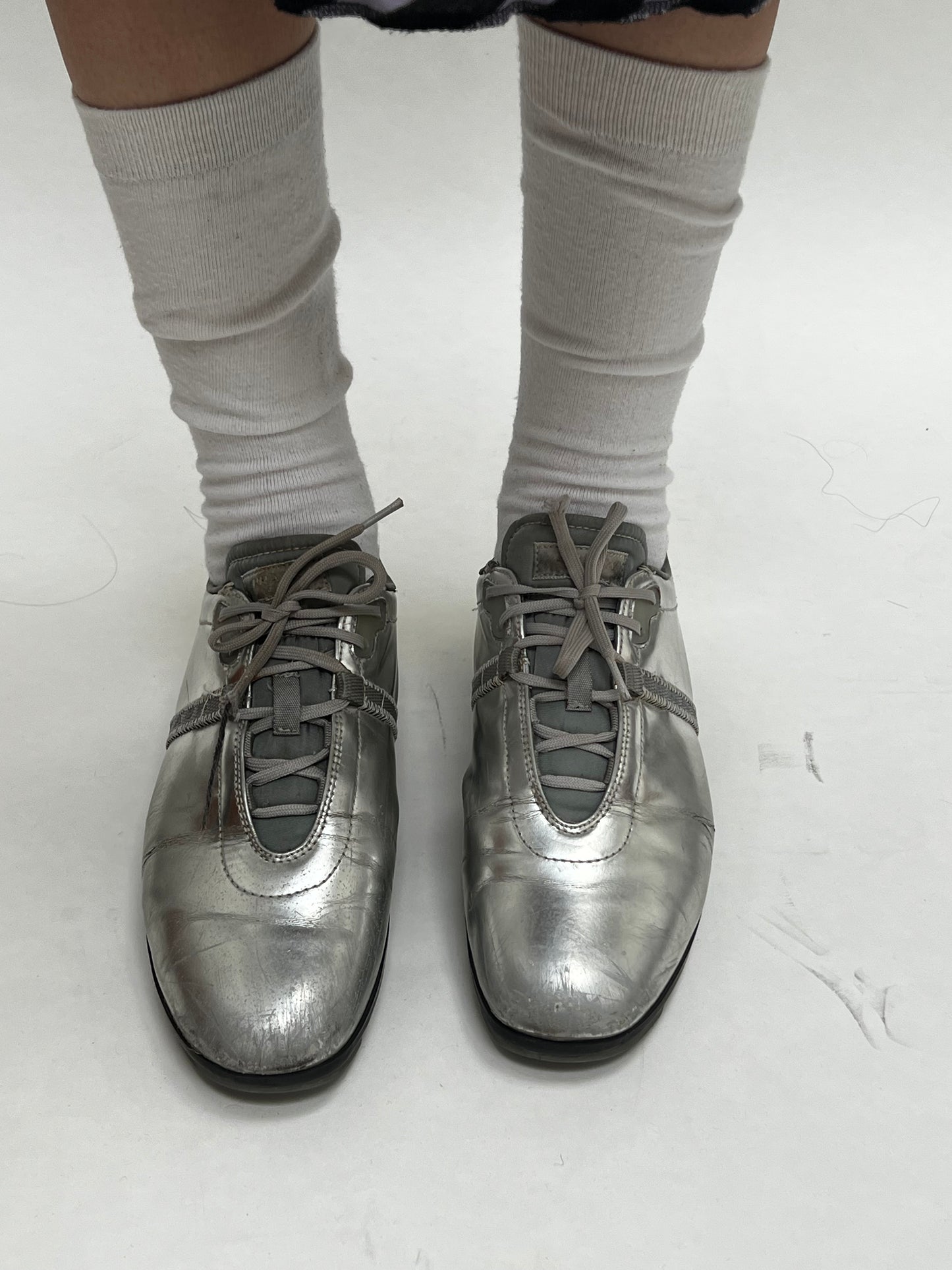 Prada silver trainer