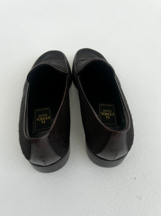 Fendi pony hair loafer