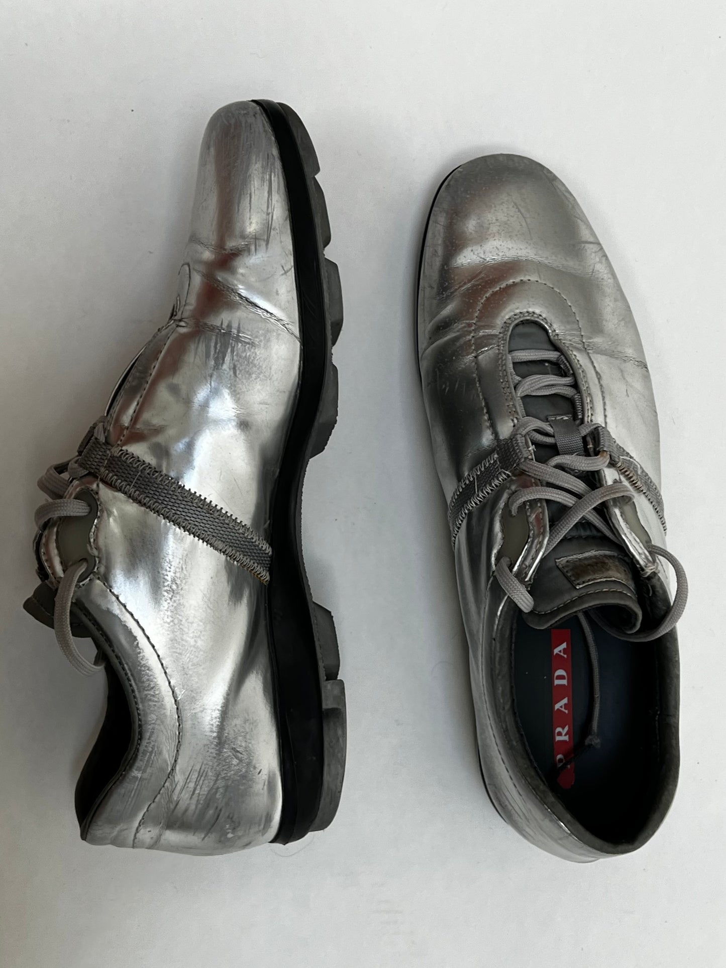 Prada silver trainer