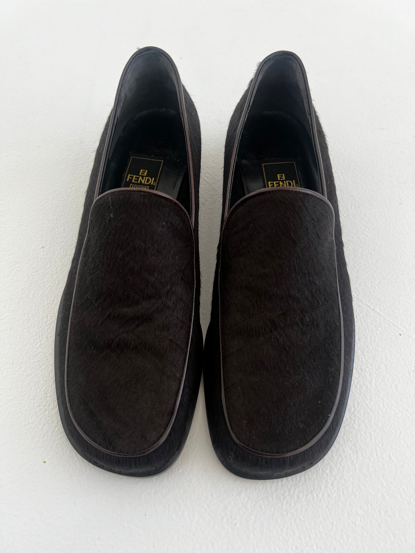 Fendi pony hair loafer