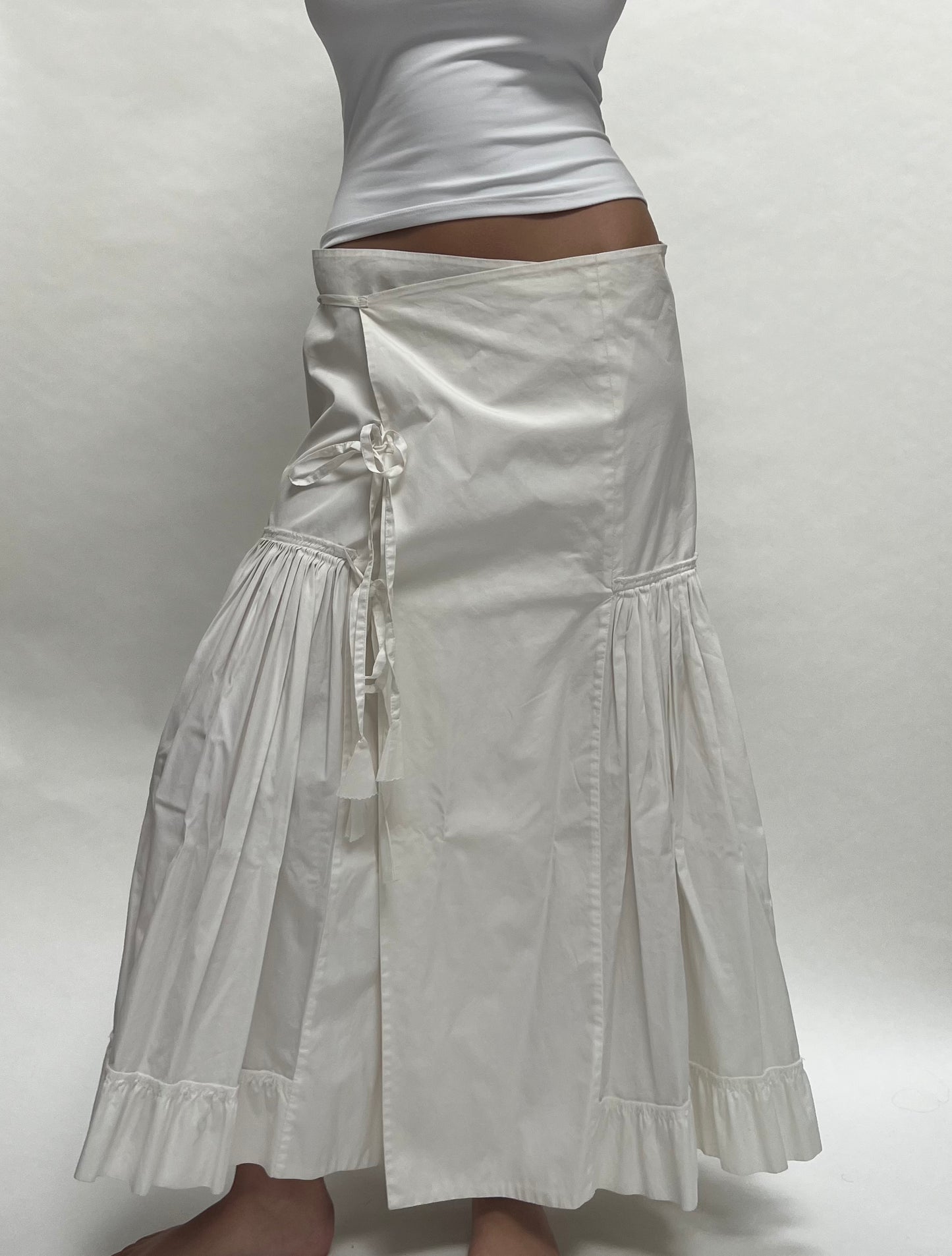 Jean Paul Gaultier white wrap bow skirt