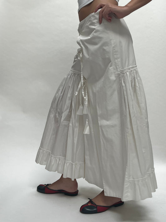 Jean Paul Gaultier white wrap bow skirt