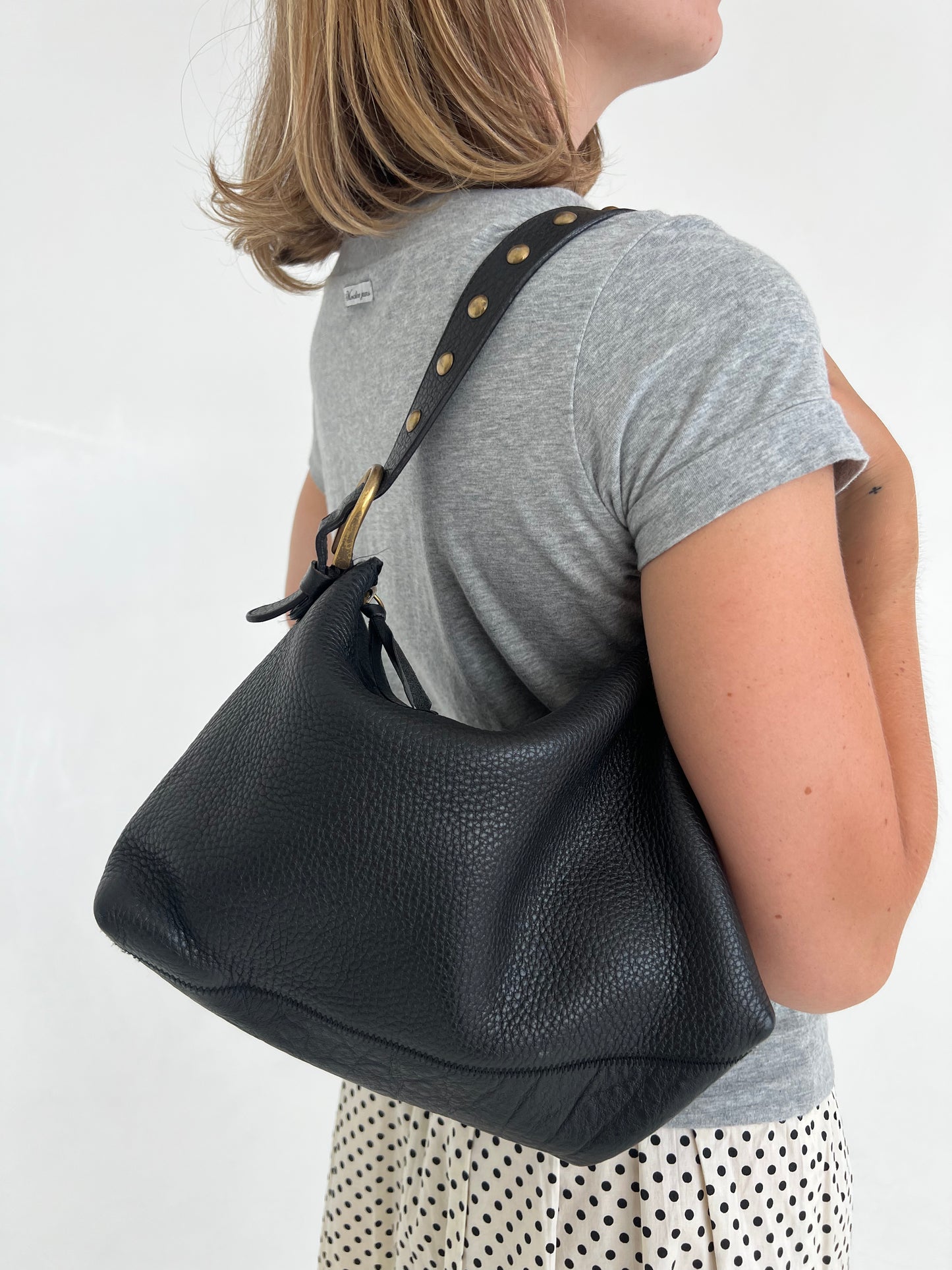 Miu Miu pebble leather studded bag