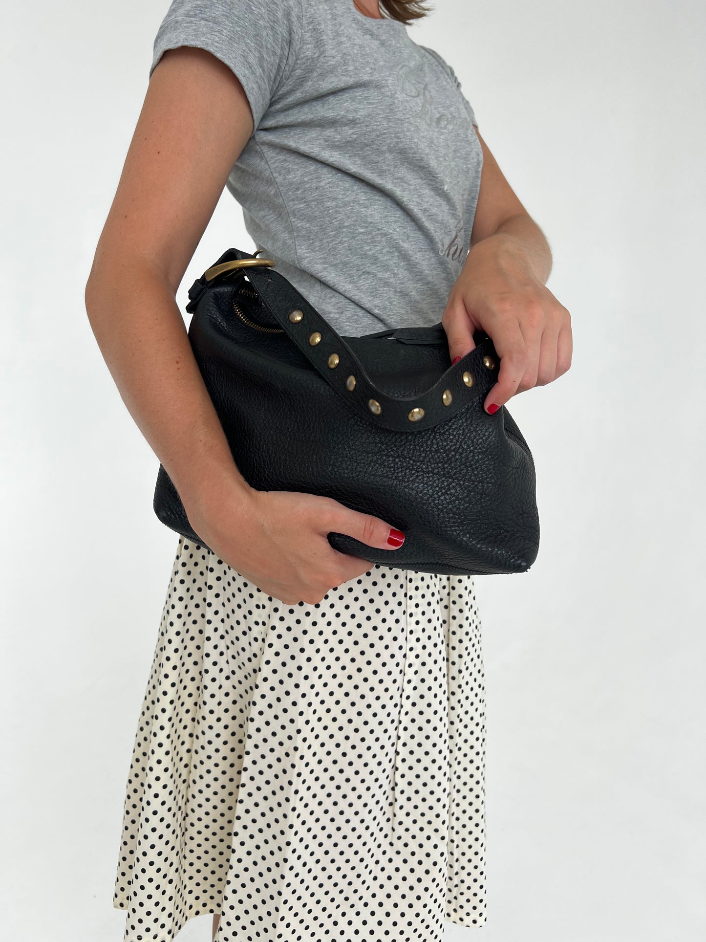 Miu Miu pebble leather studded bag