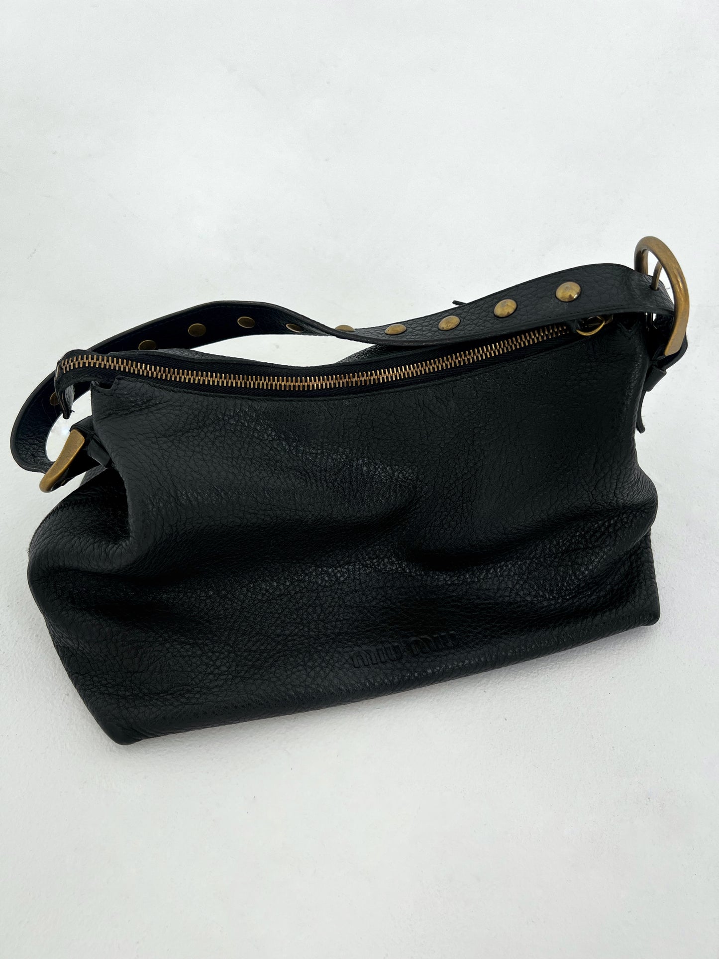 Miu Miu pebble leather studded bag