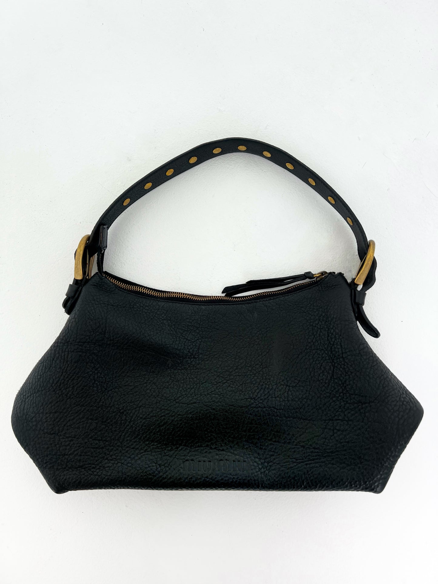 Miu Miu pebble leather studded bag