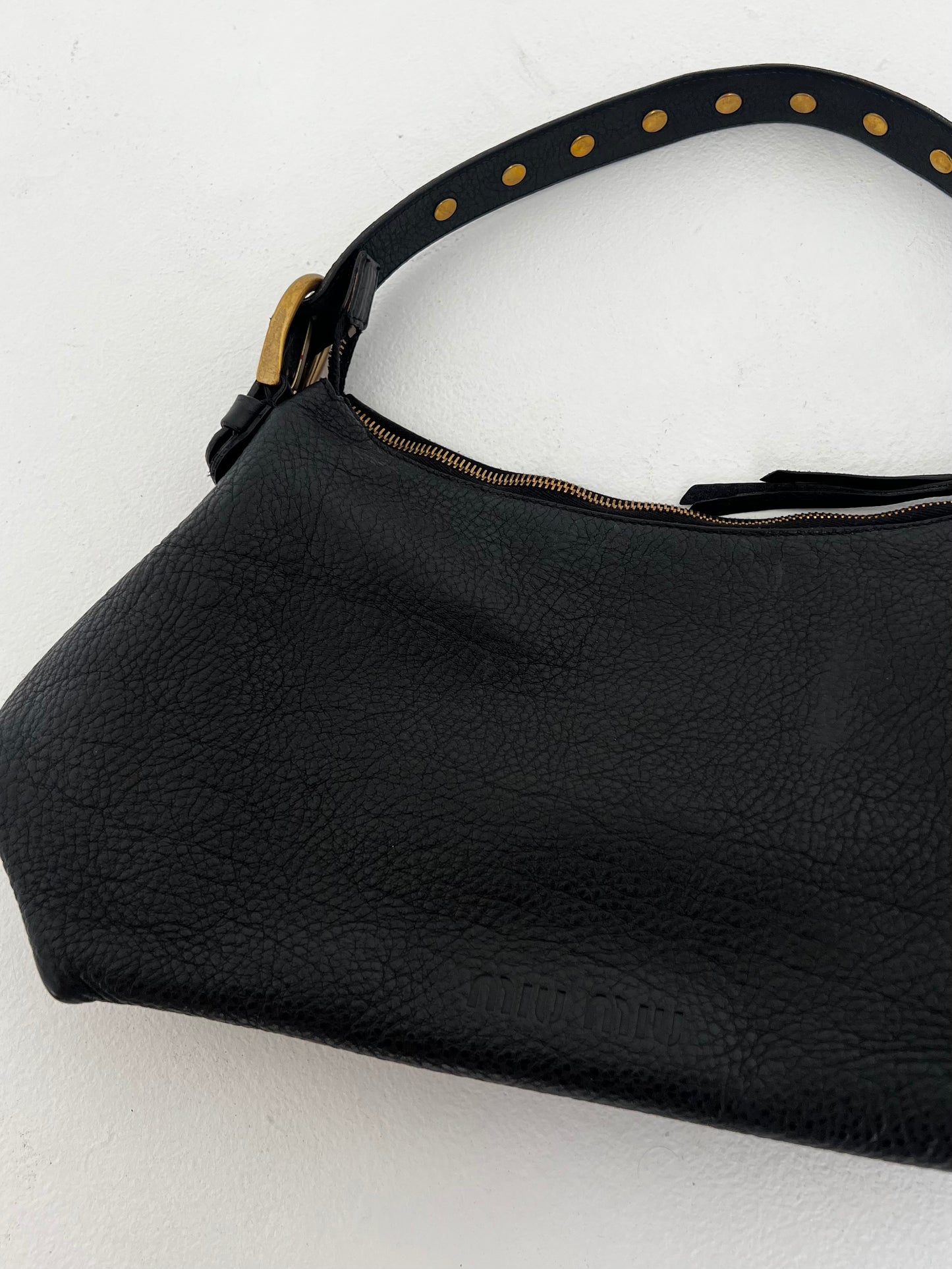 Miu Miu pebble leather studded bag
