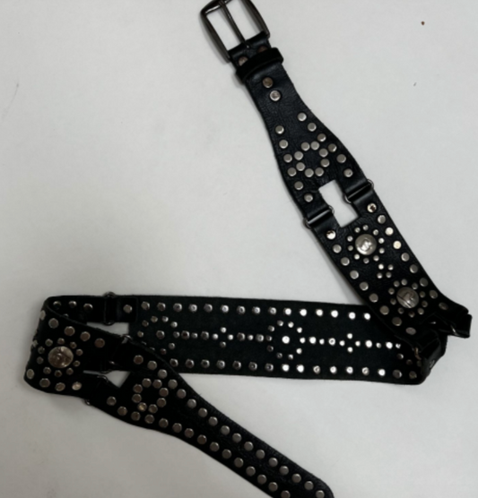 Leather studded belt