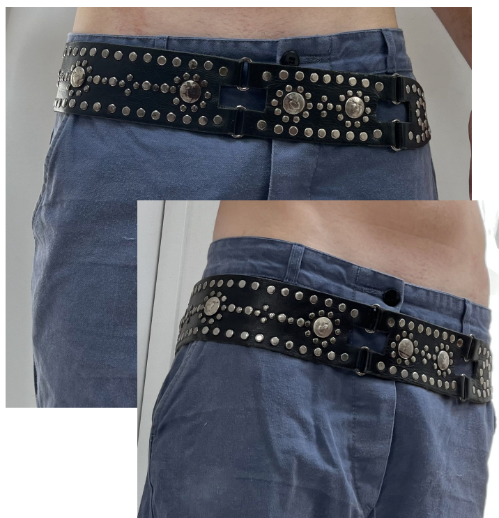 Leather studded belt
