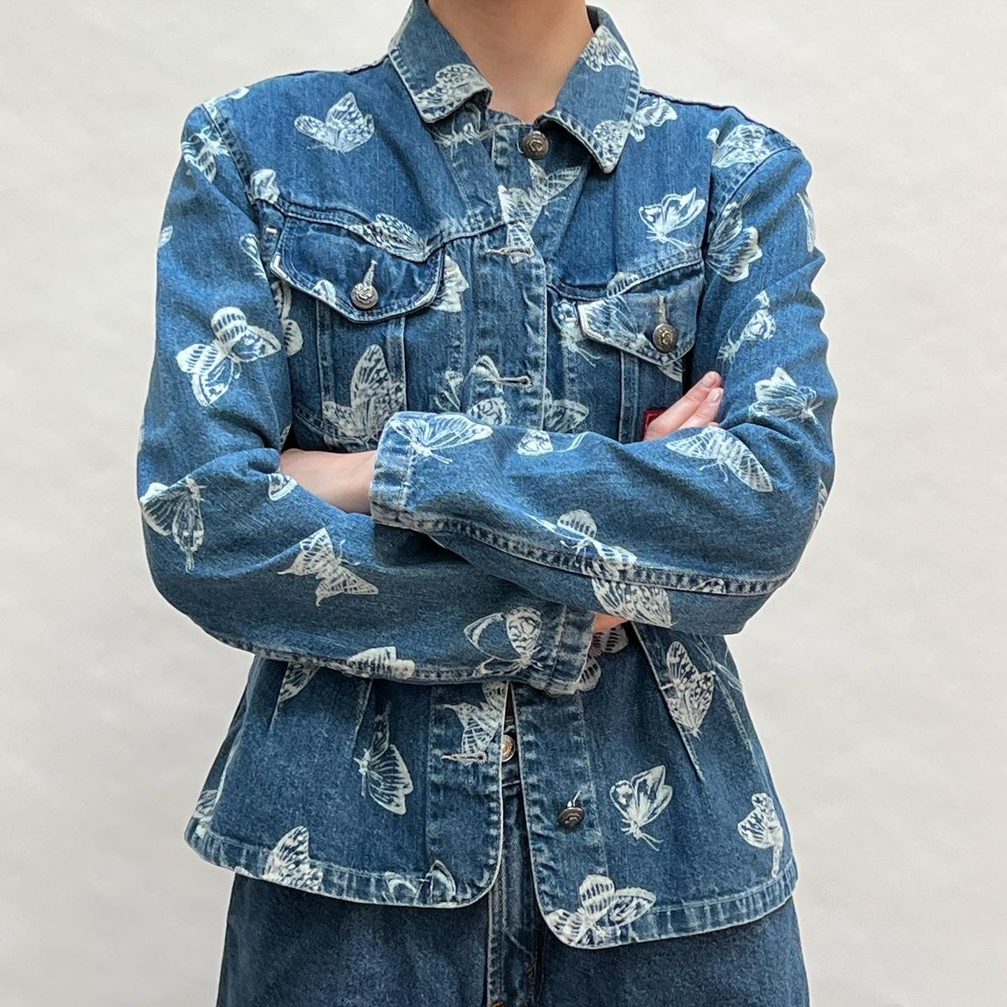 90s kenzo butterfly denim
