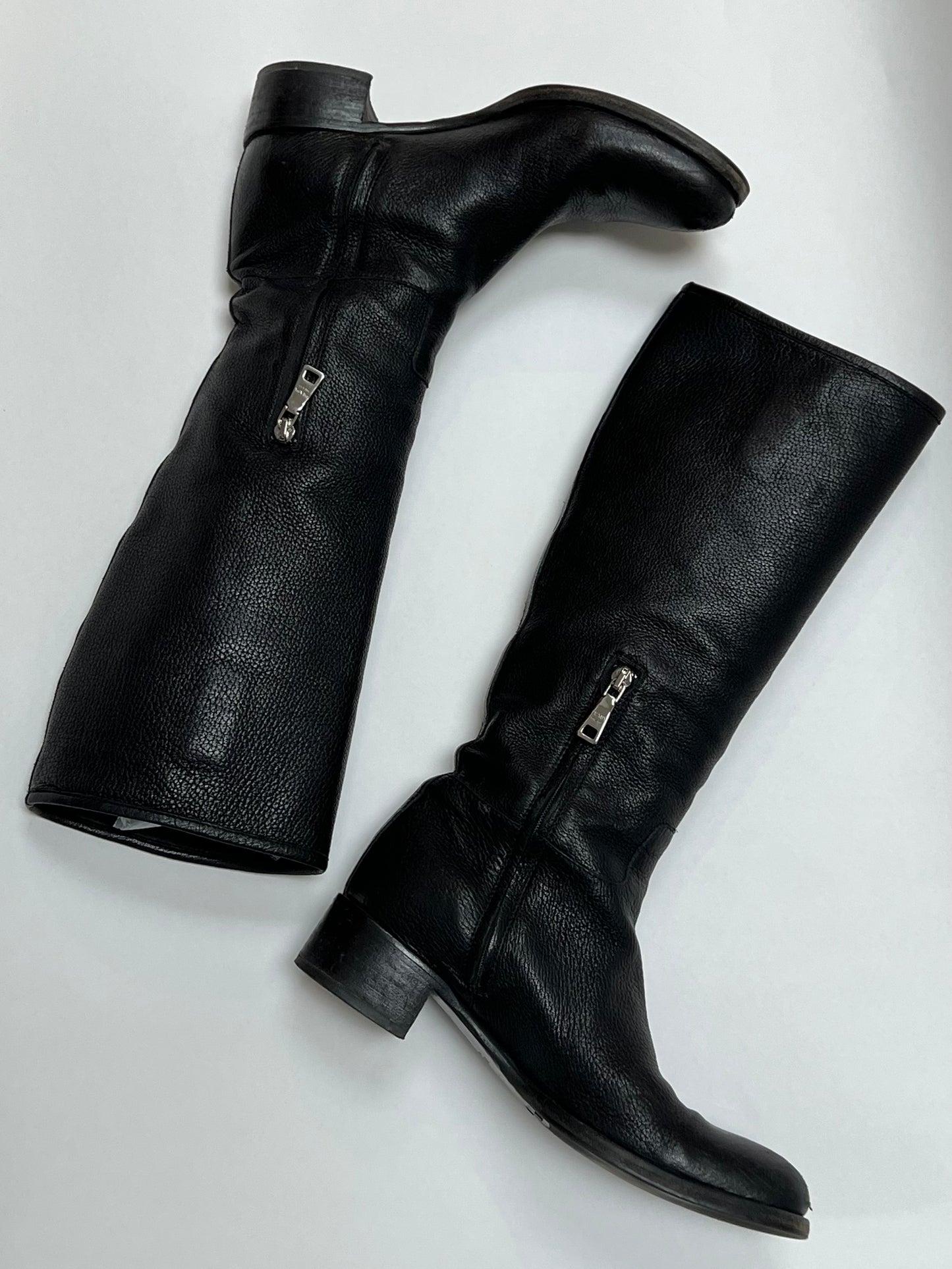 Prada black leather boots