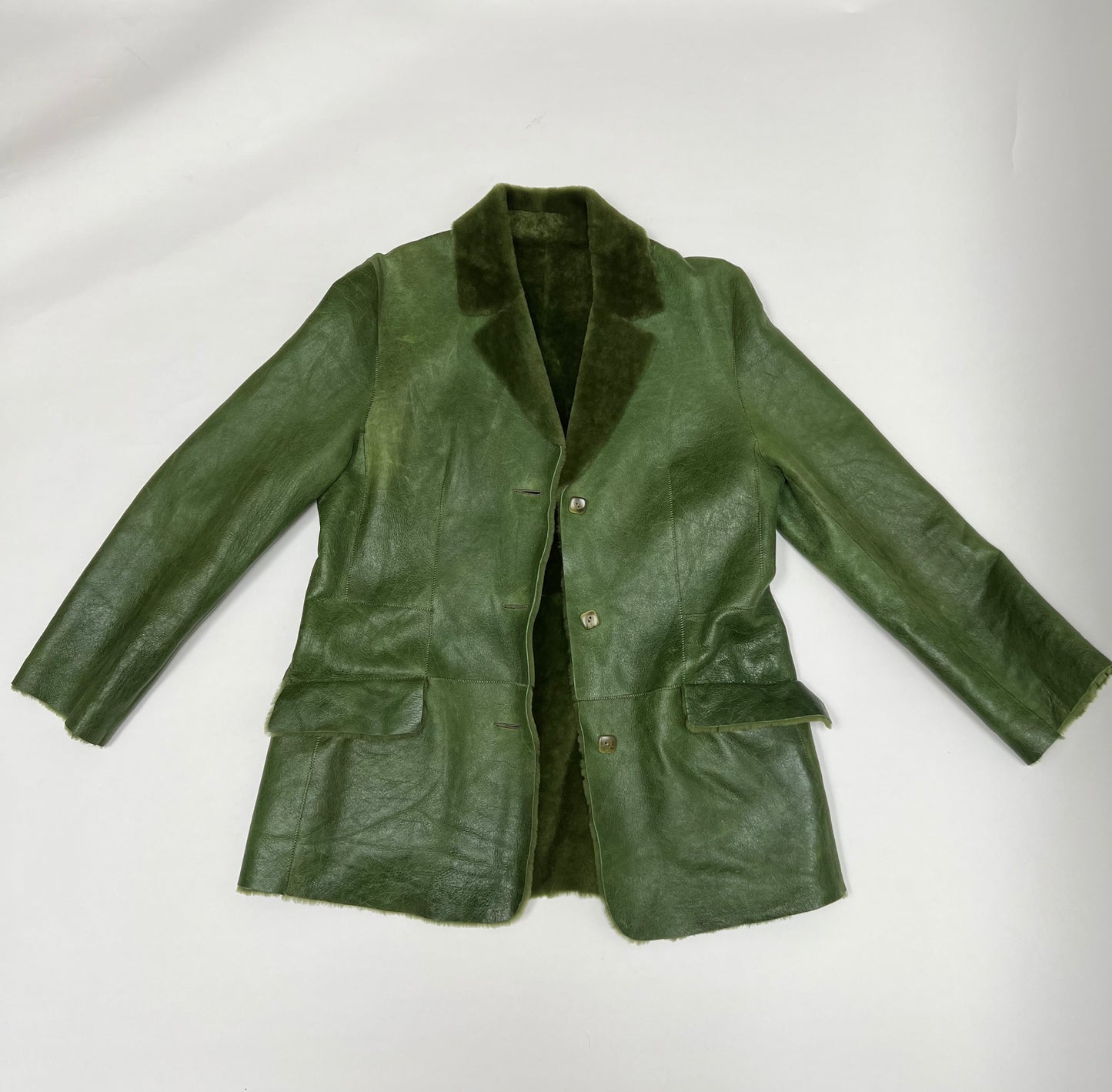 stefania sarle shearling leather coat