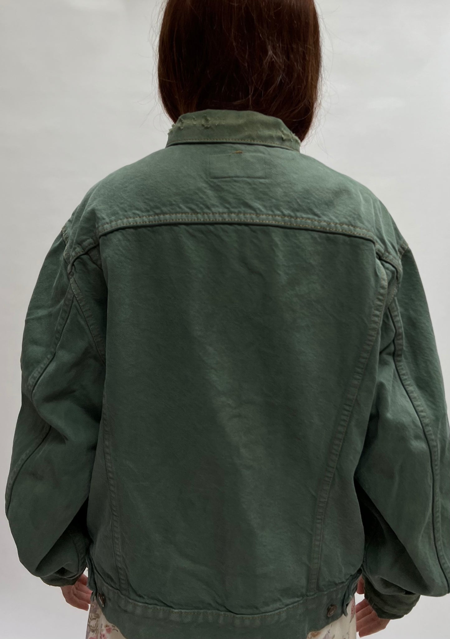 levis green denim jacket