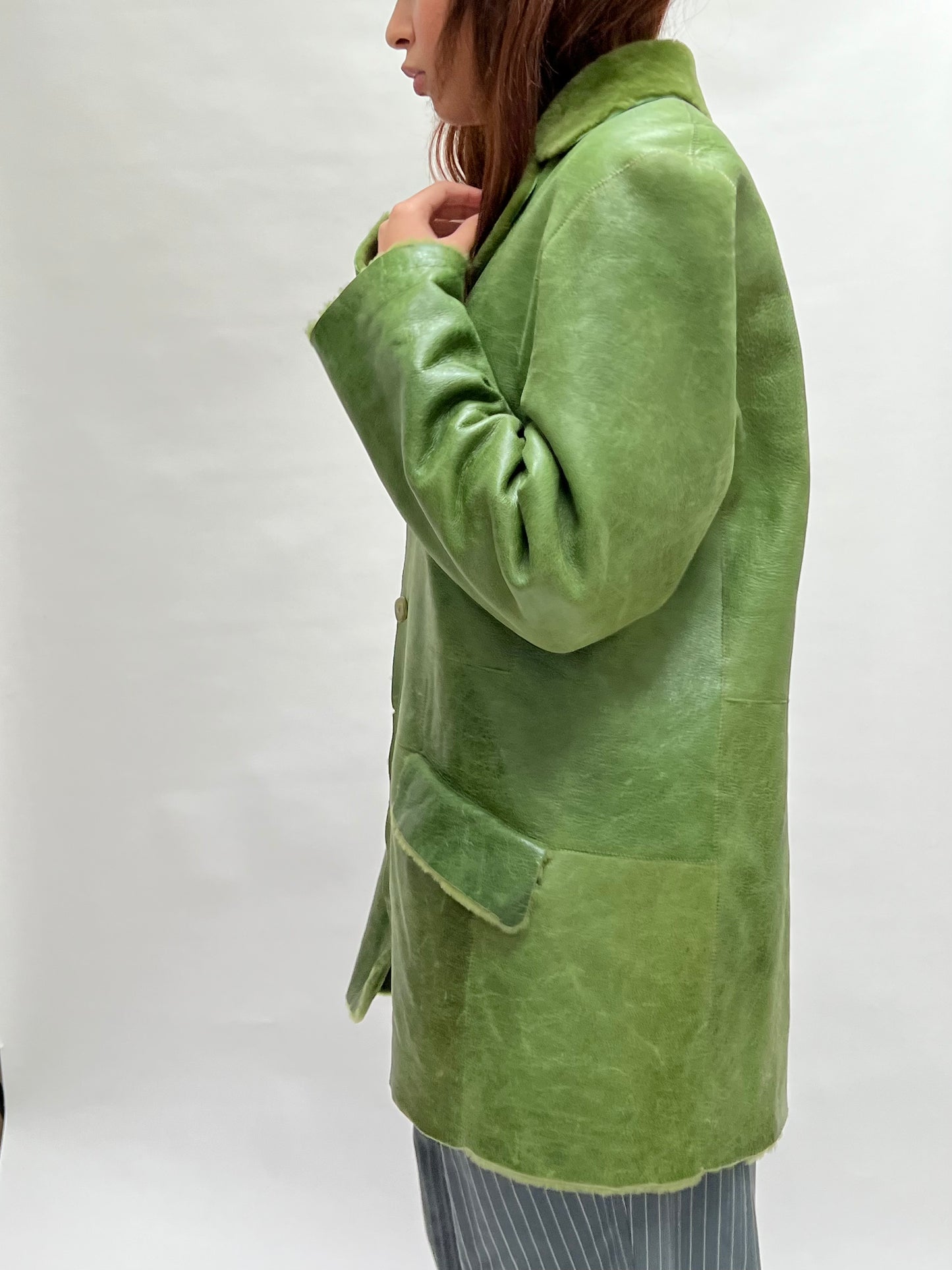 stefania sarle shearling leather coat
