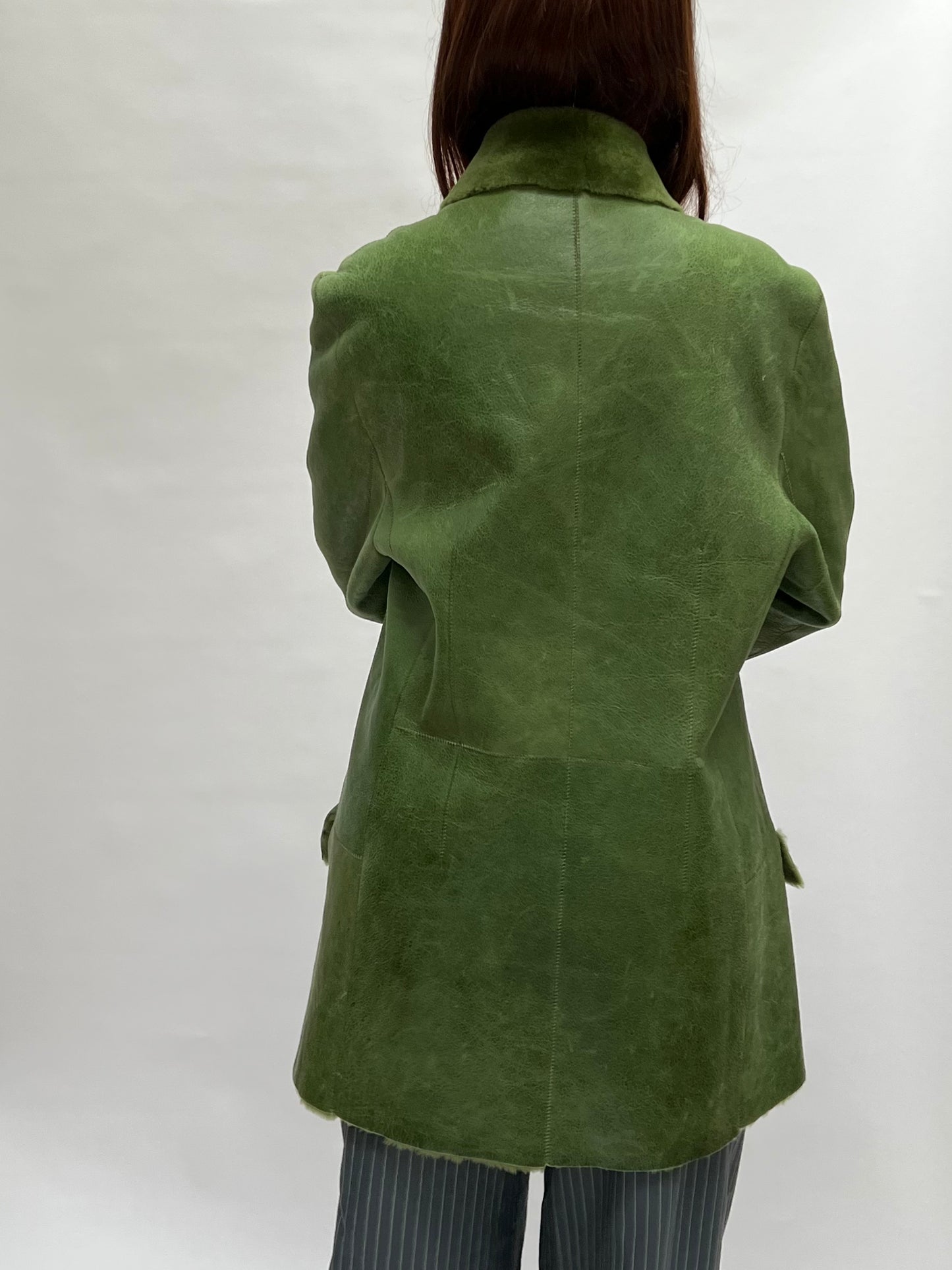 stefania sarle shearling leather coat