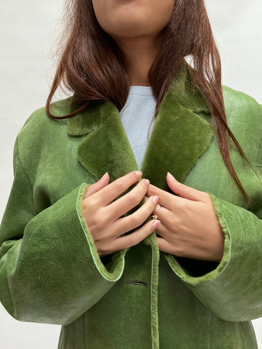 stefania sarle shearling leather coat