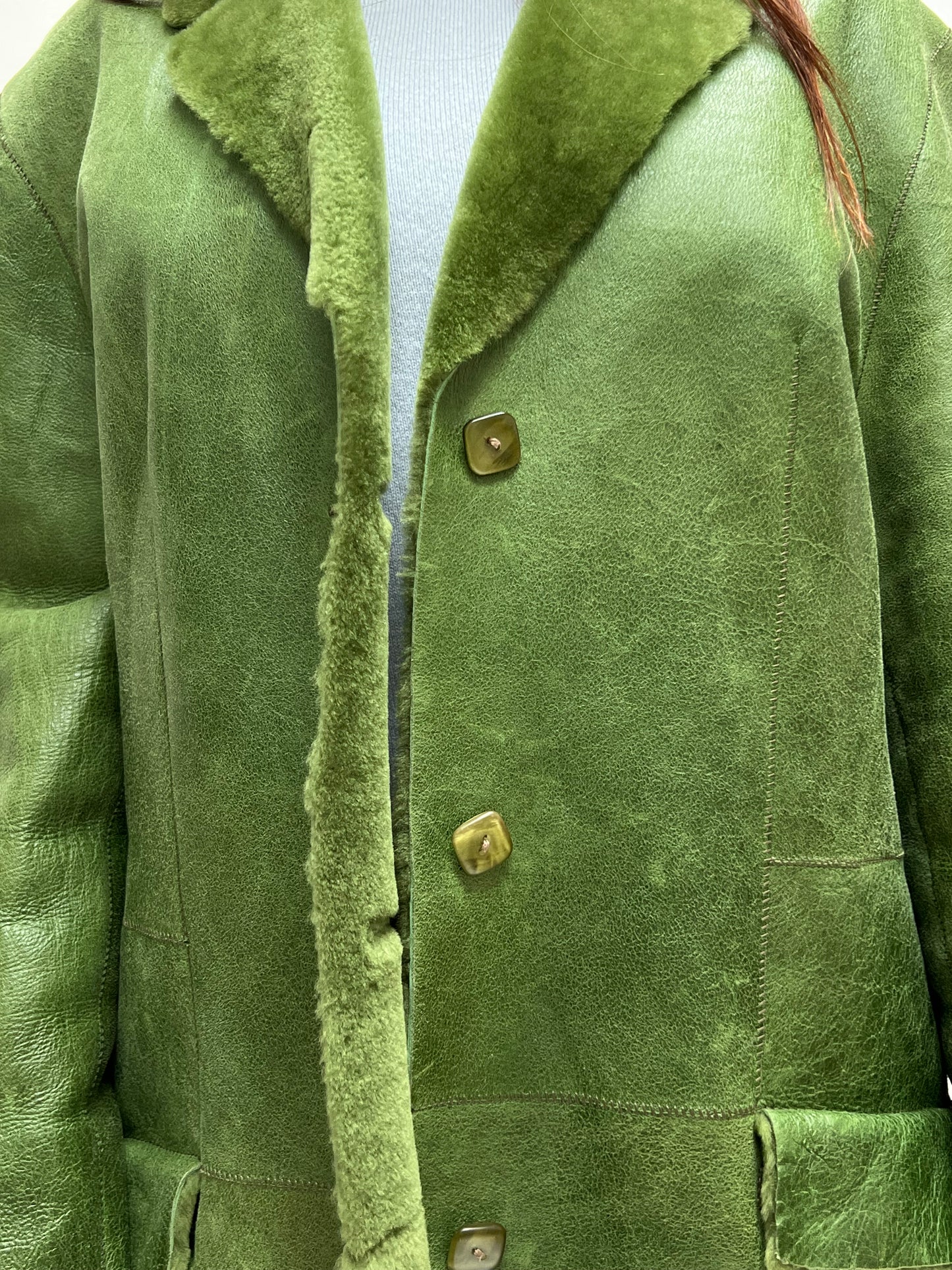 stefania sarle shearling leather coat