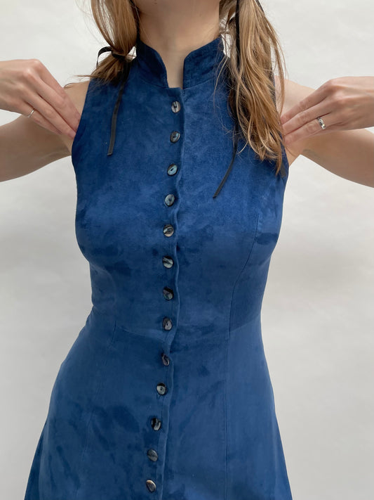 michael hoban north beach leather suede dress