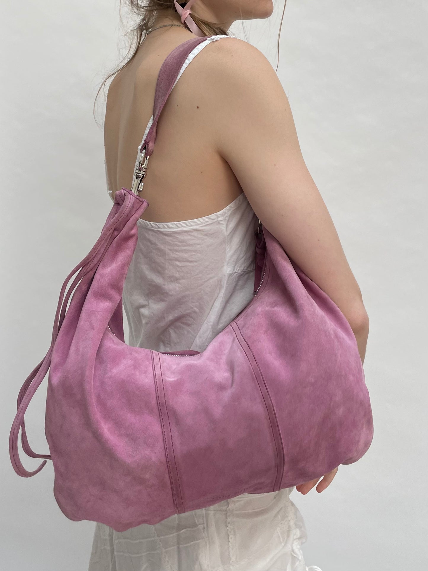 miu miu pink suede bag