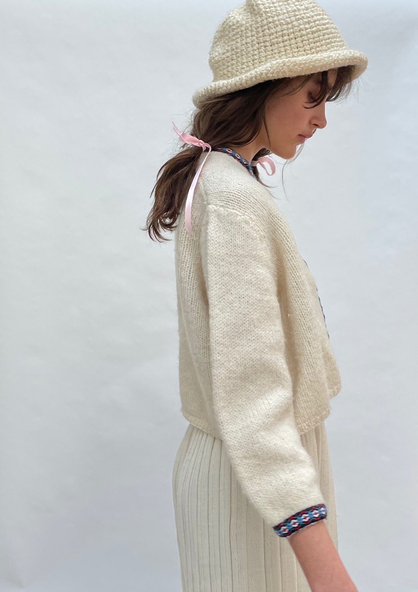 cream knit cardigan