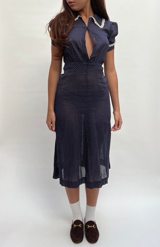 1930s sheer polka dot dress