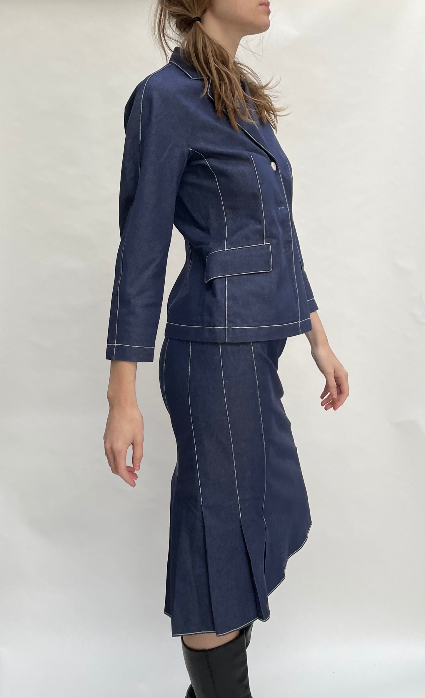 denim suit set