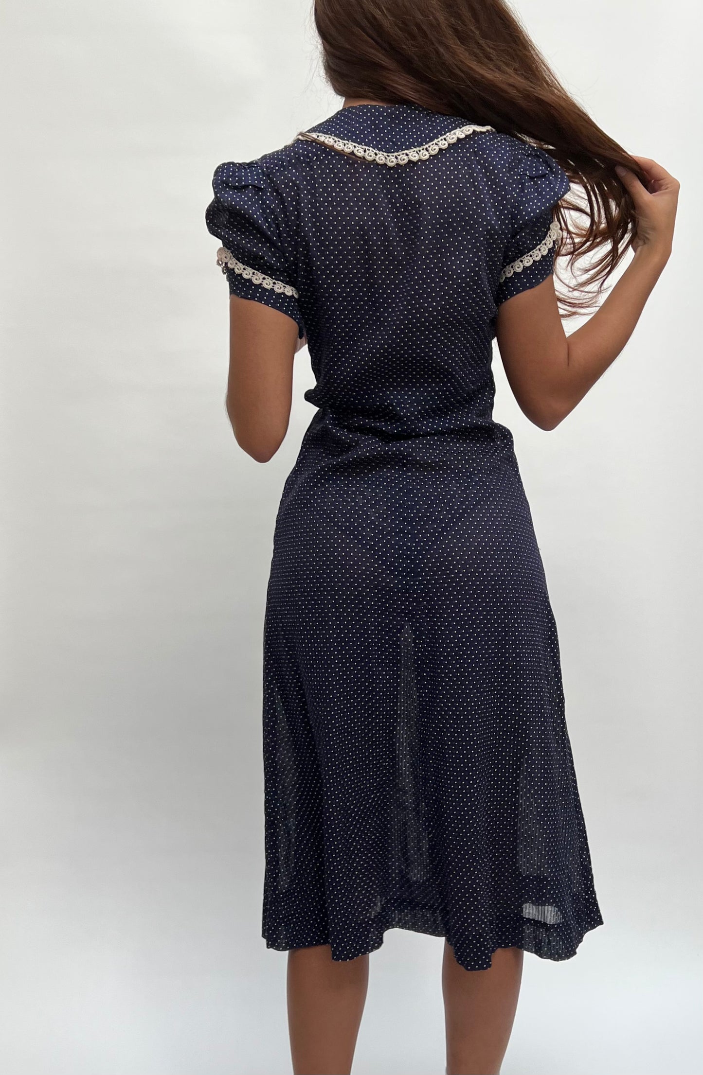1930s sheer polka dot dress