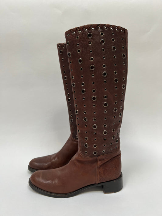 Prada grommet boots