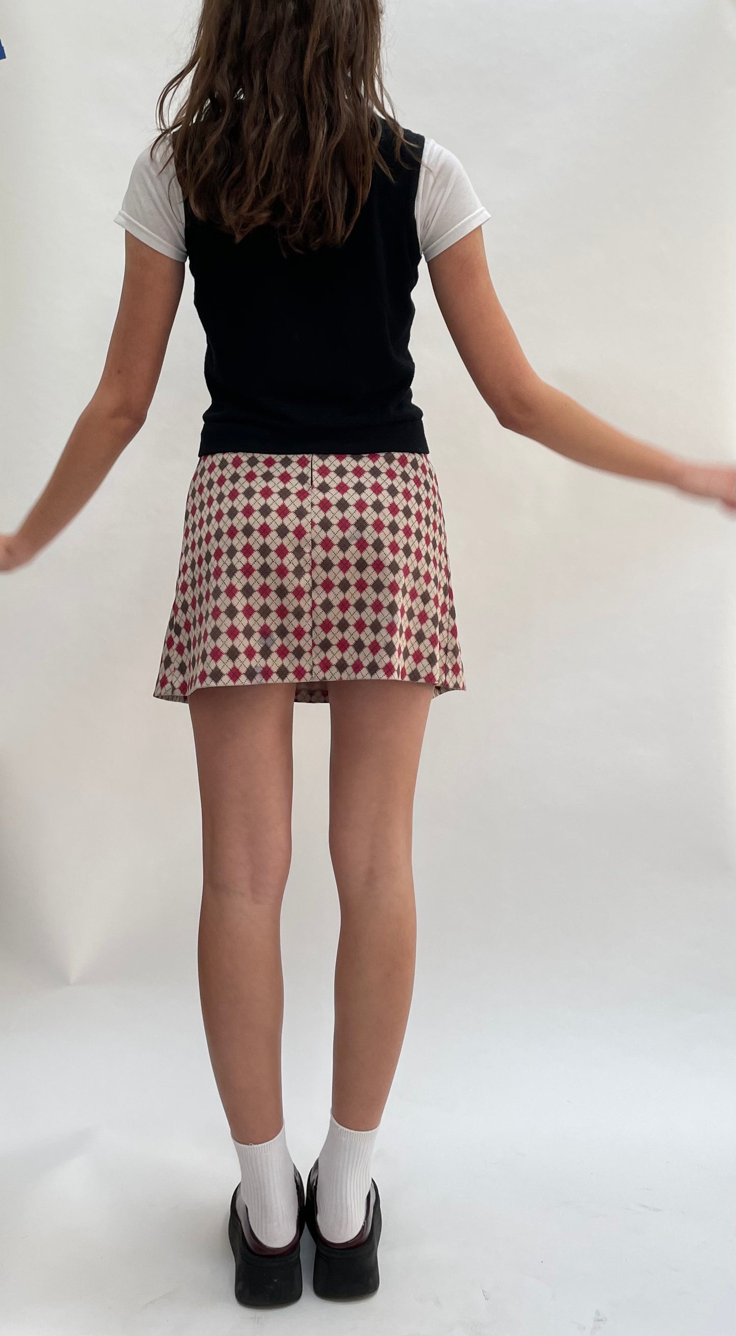 mini argyle skirt