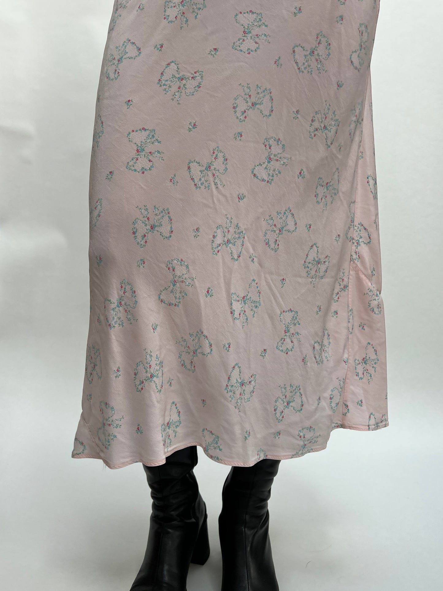1940s bow slip bias cut dress