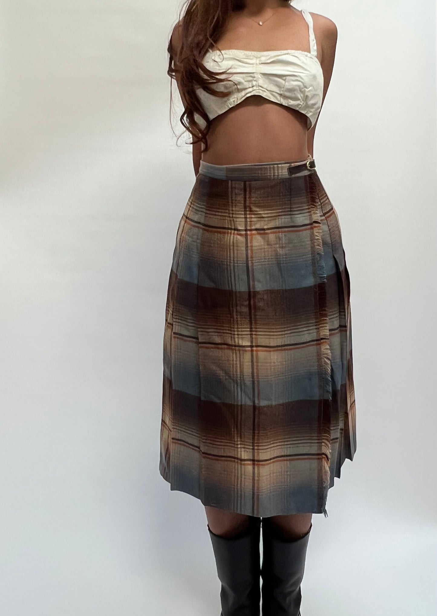 1970s plaid skirt
