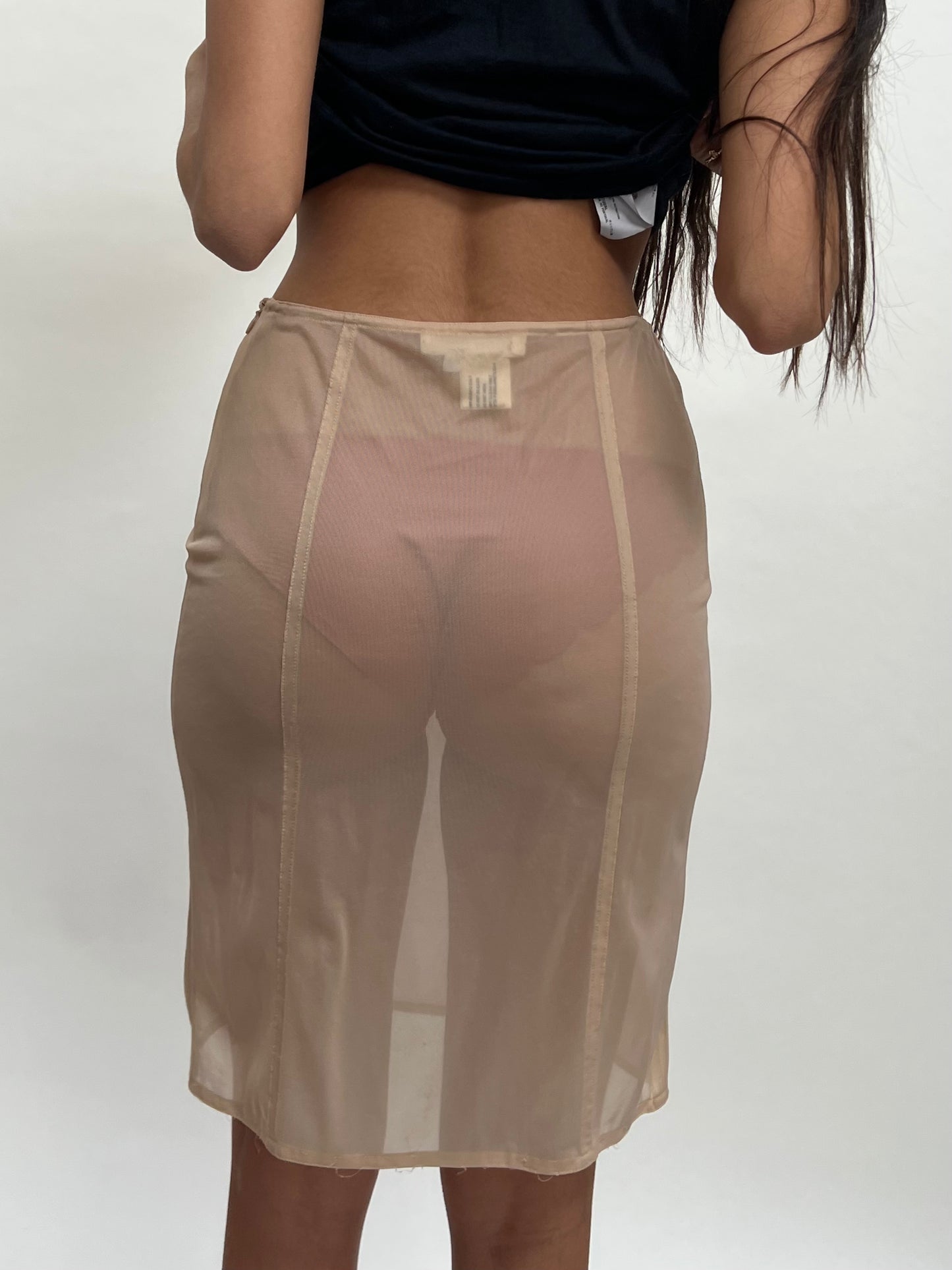 Miu Miu beige slip skirt