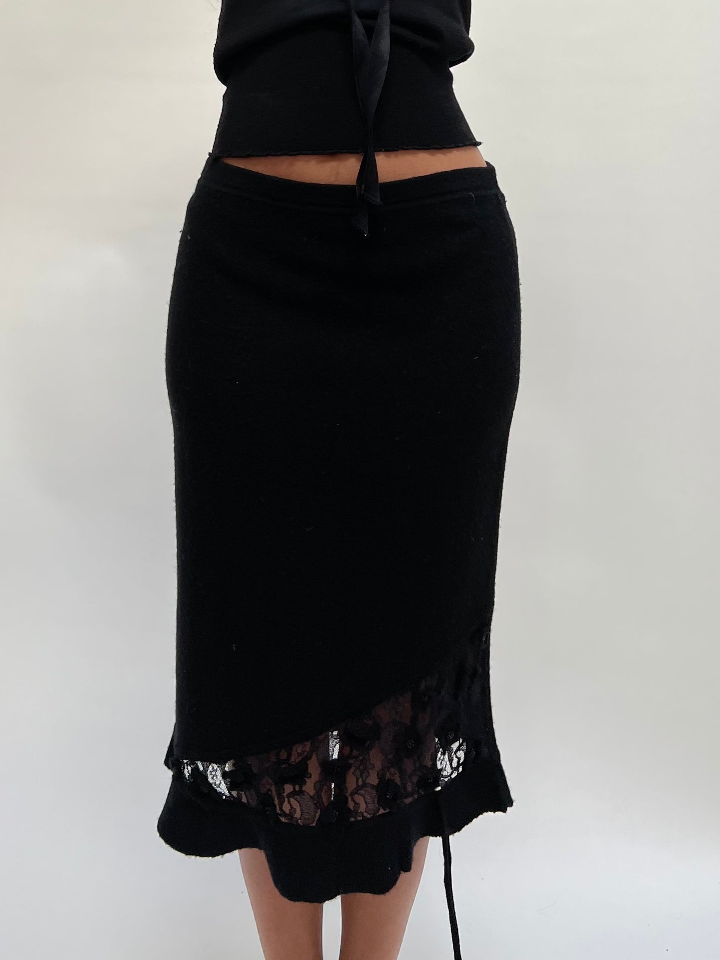 Vintage black wool skirt