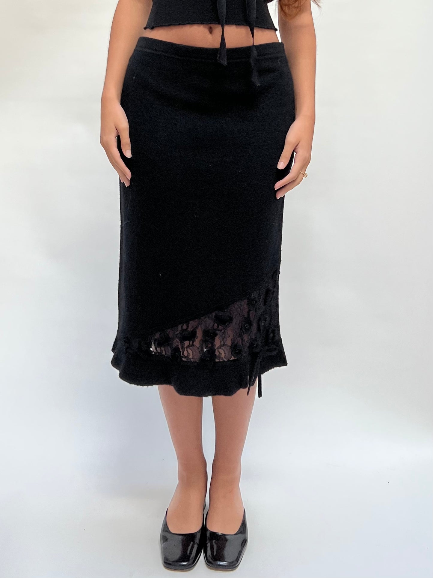 Vintage black wool skirt