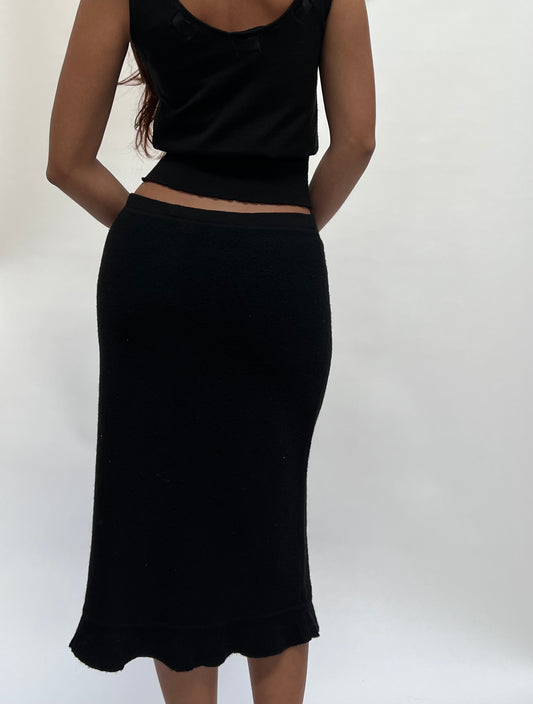Vintage black wool skirt