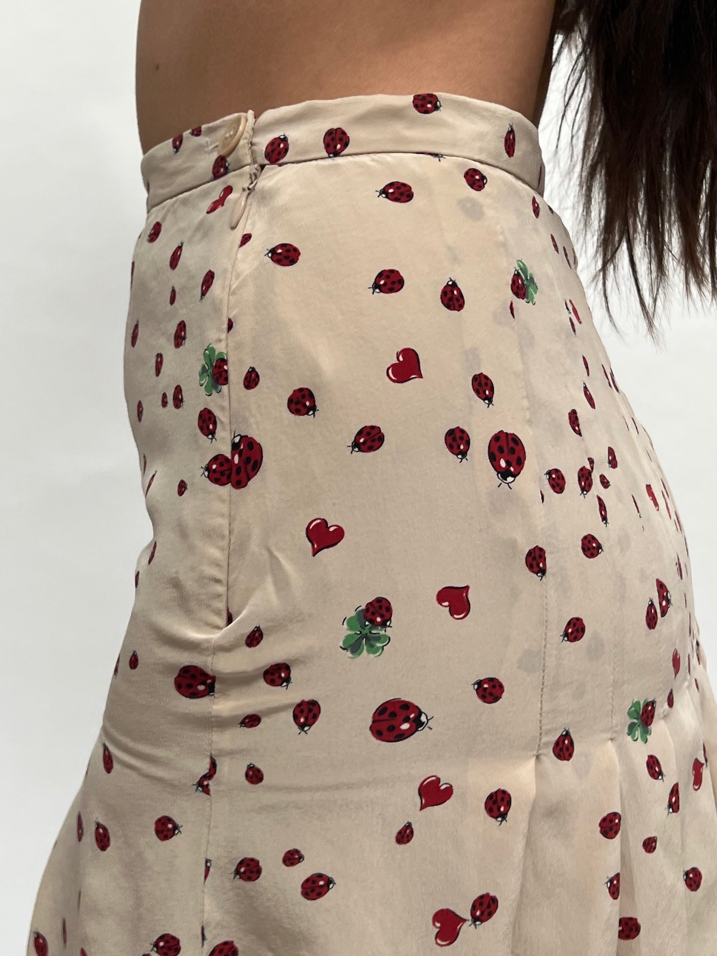 Moschino lady bug pleated skirt