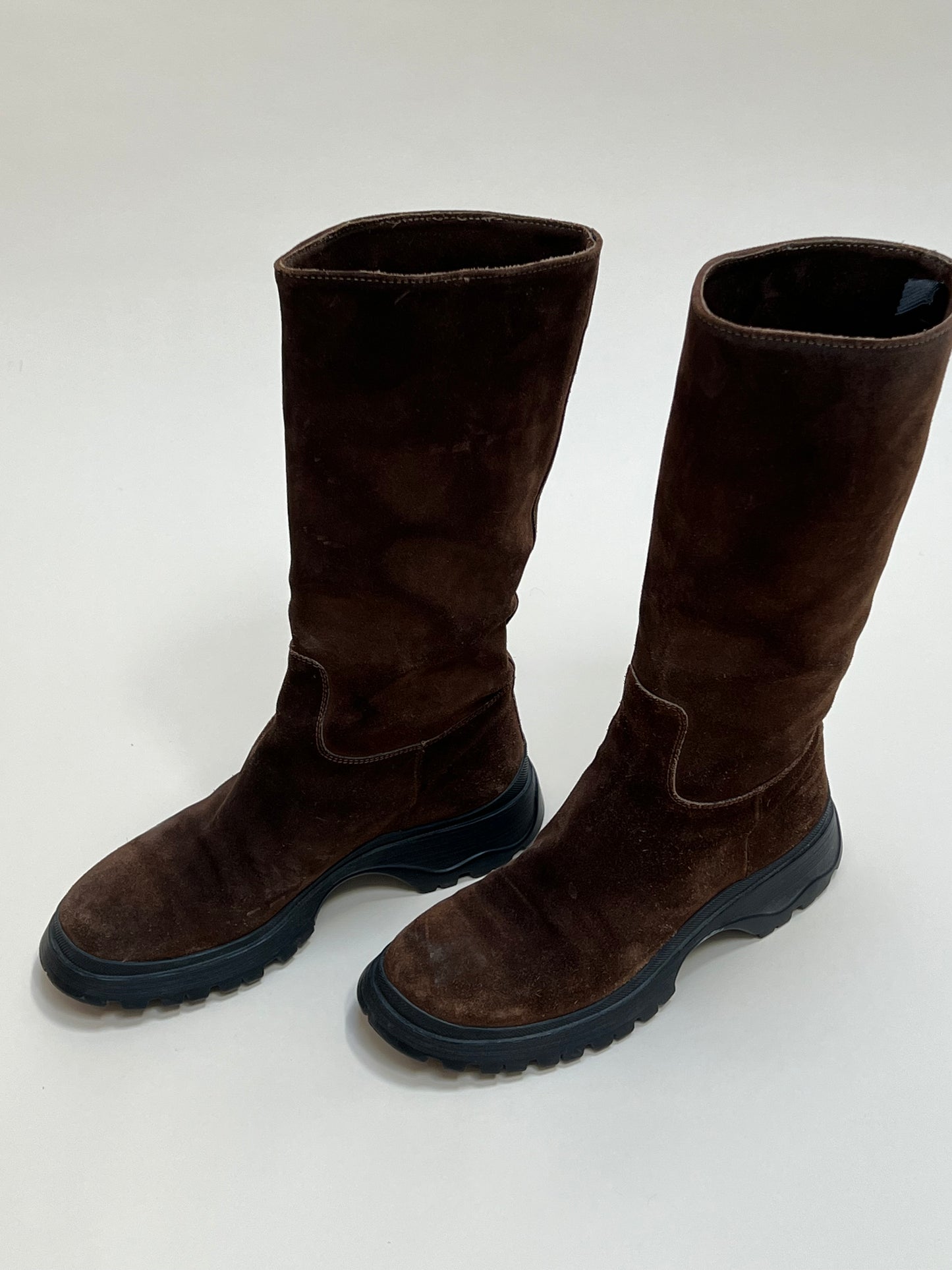 prada lug sole suede boot