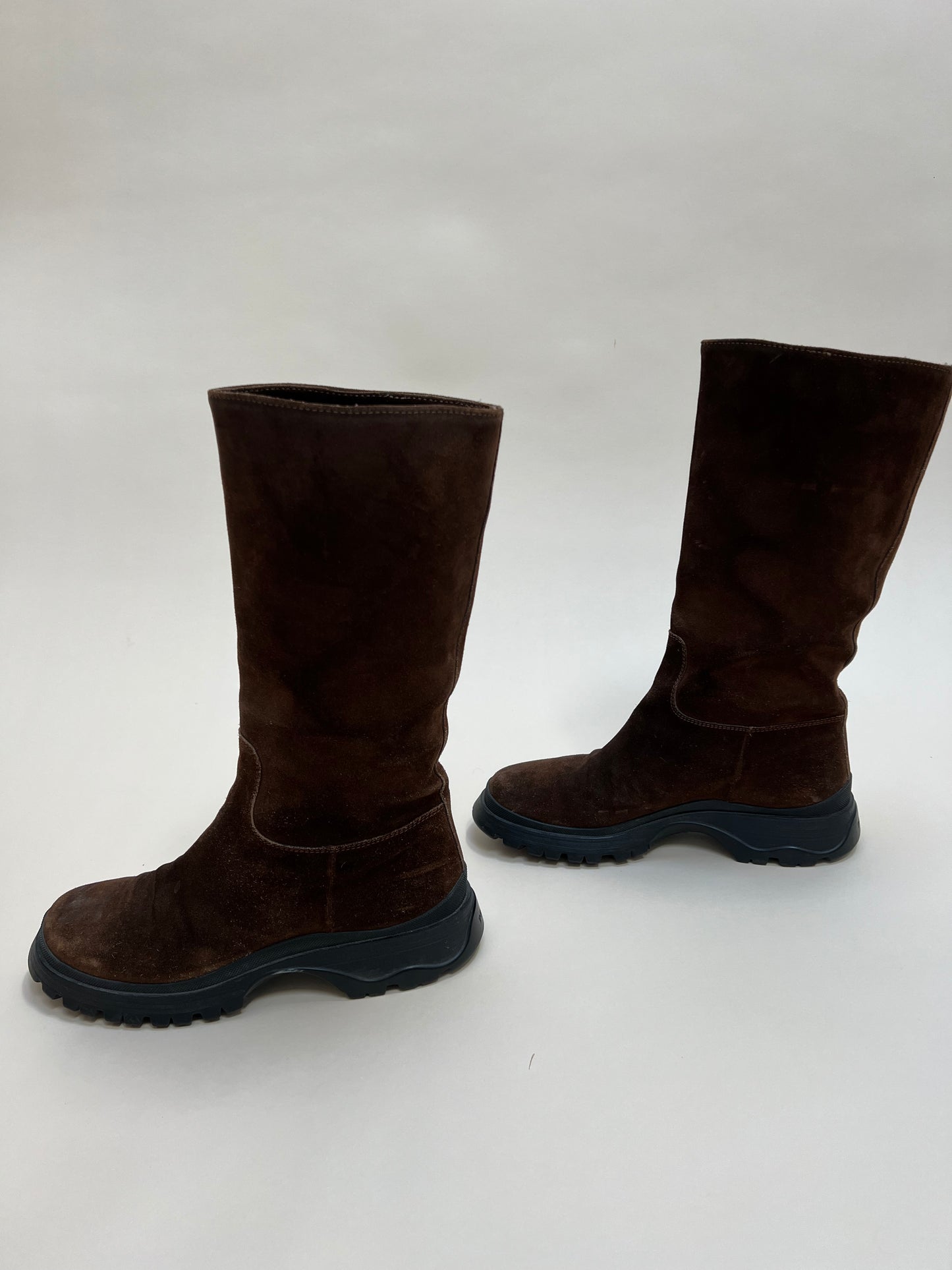 prada lug sole suede boot