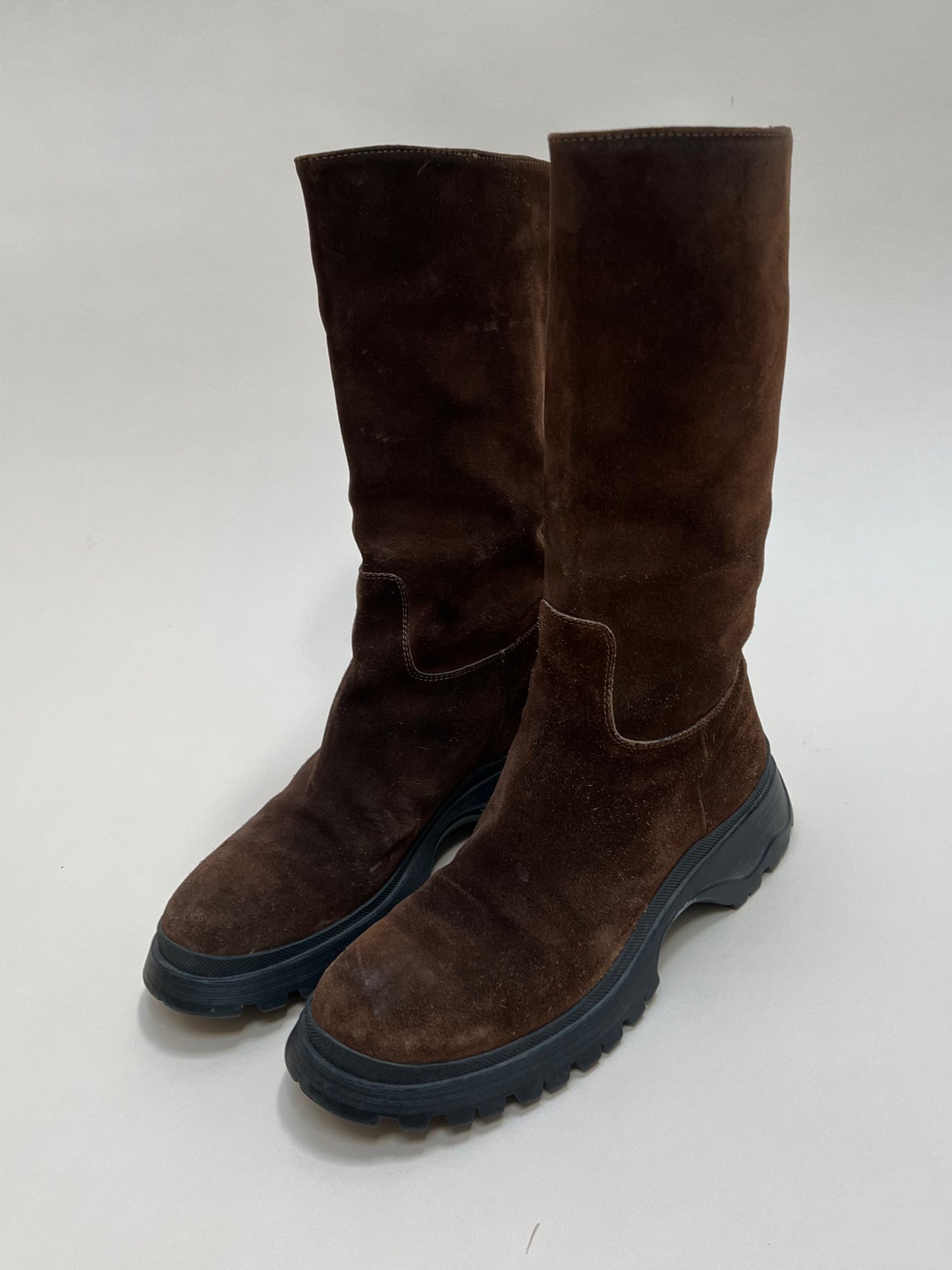 prada lug sole suede boot