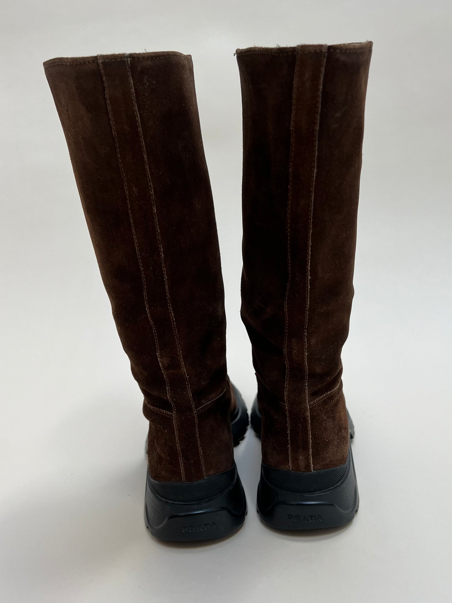 prada lug sole suede boot