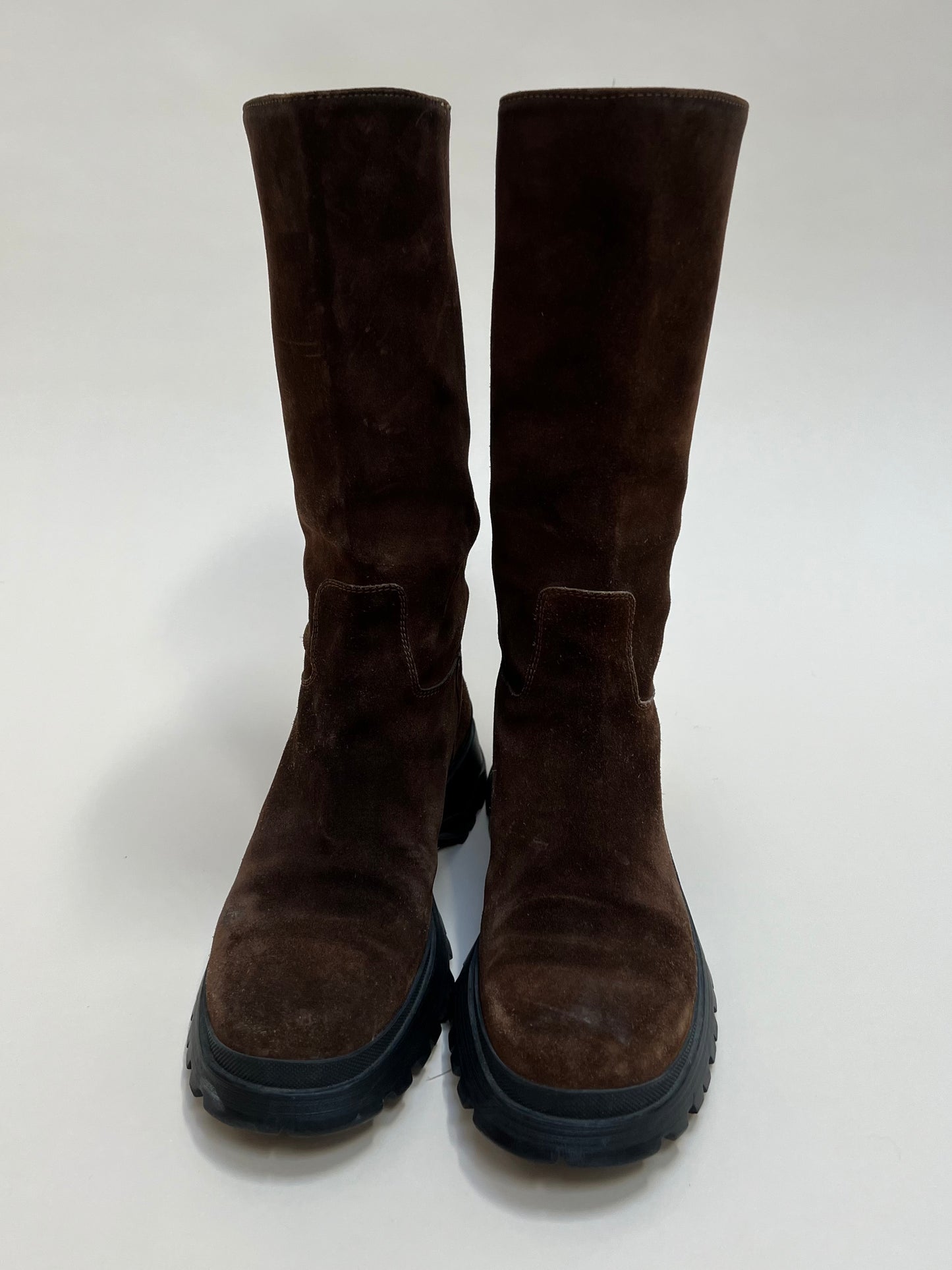prada lug sole suede boot