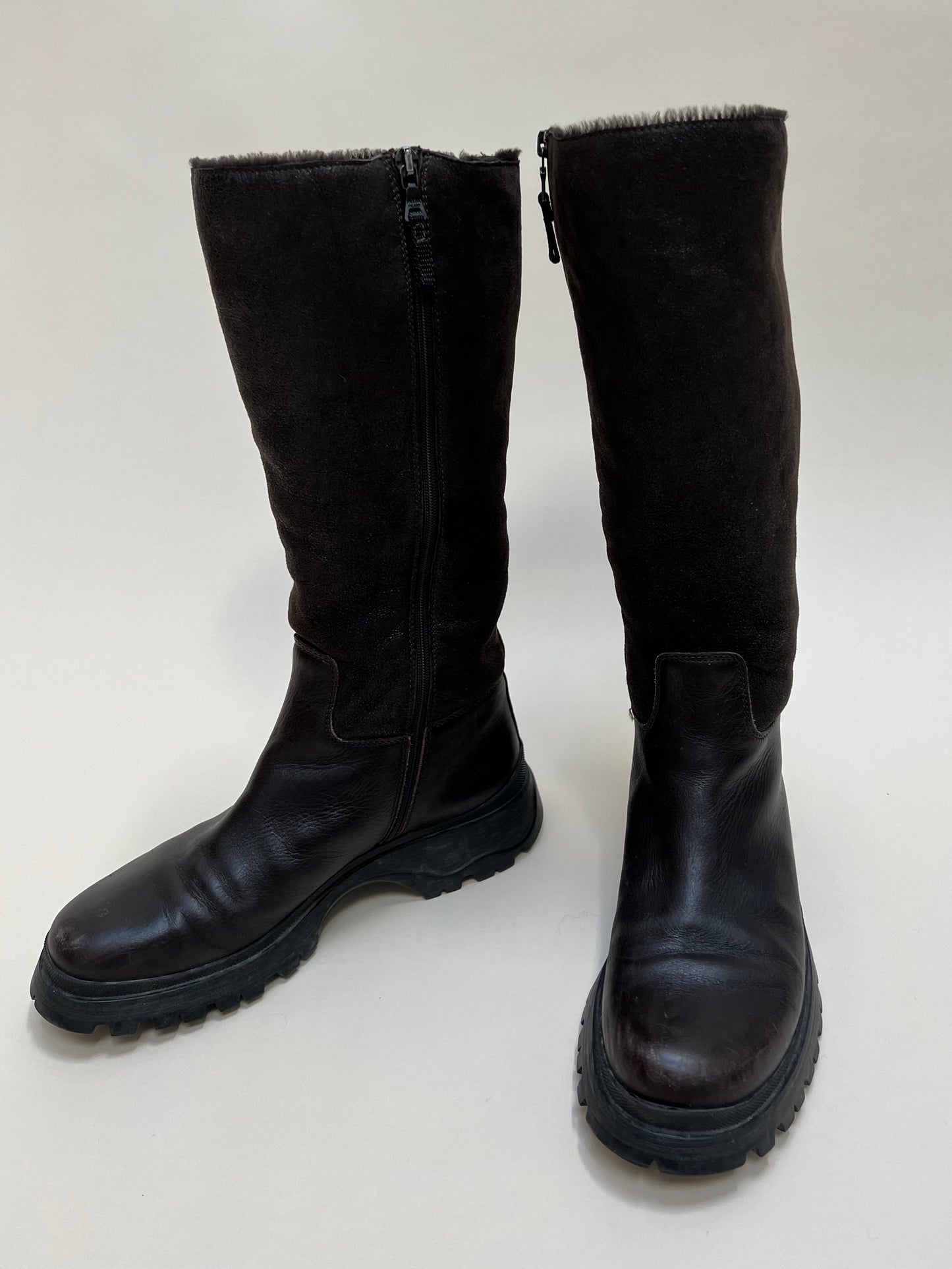 prada lug sole fur boot