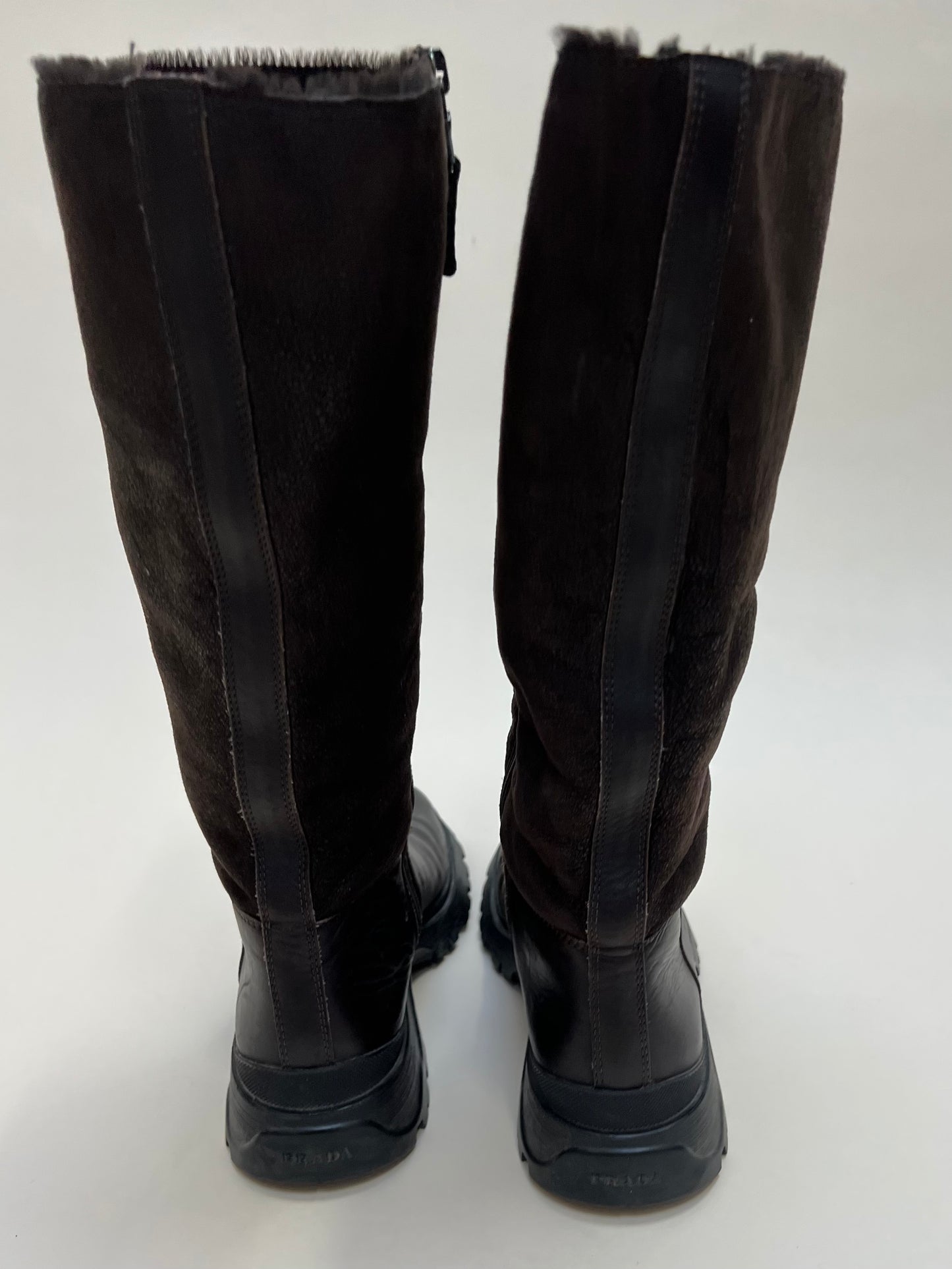prada lug sole fur boot
