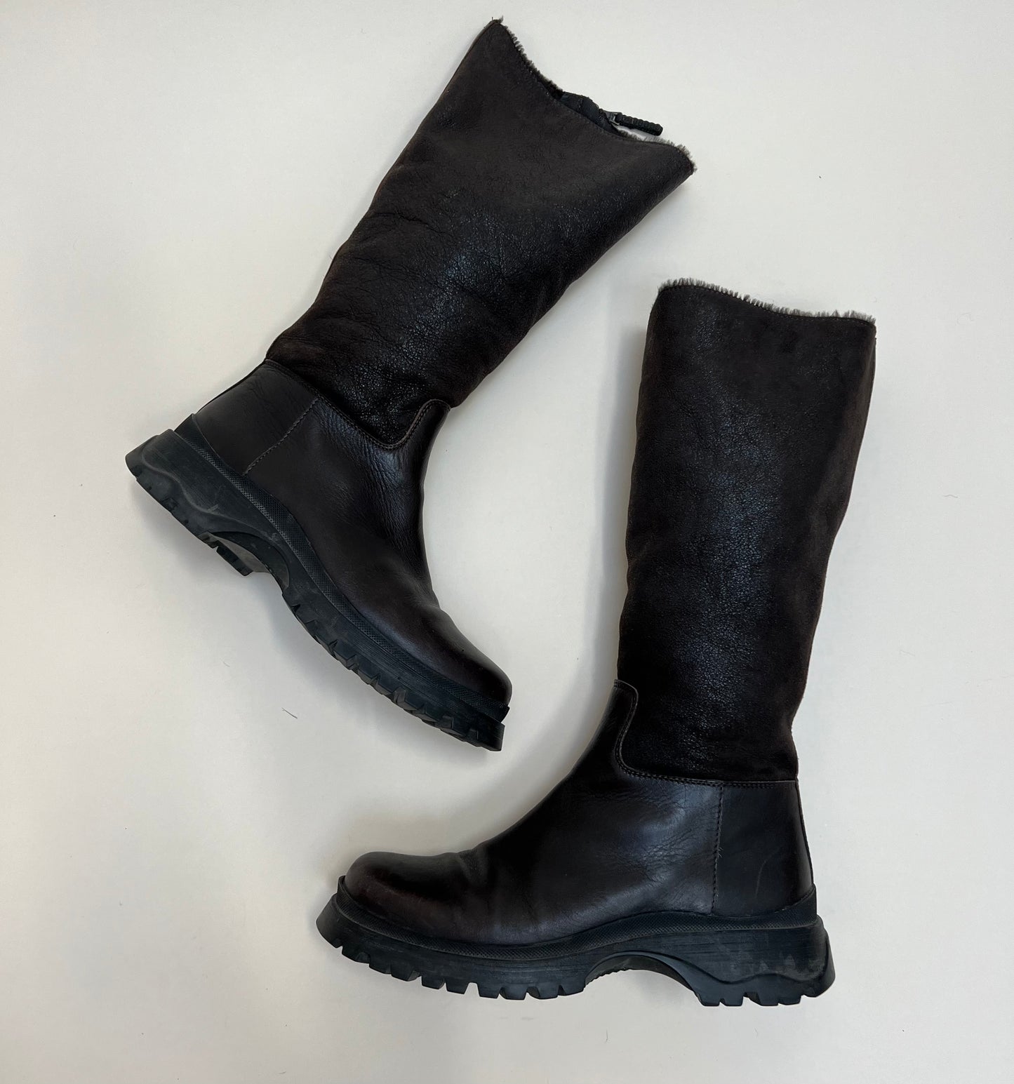 prada lug sole fur boot