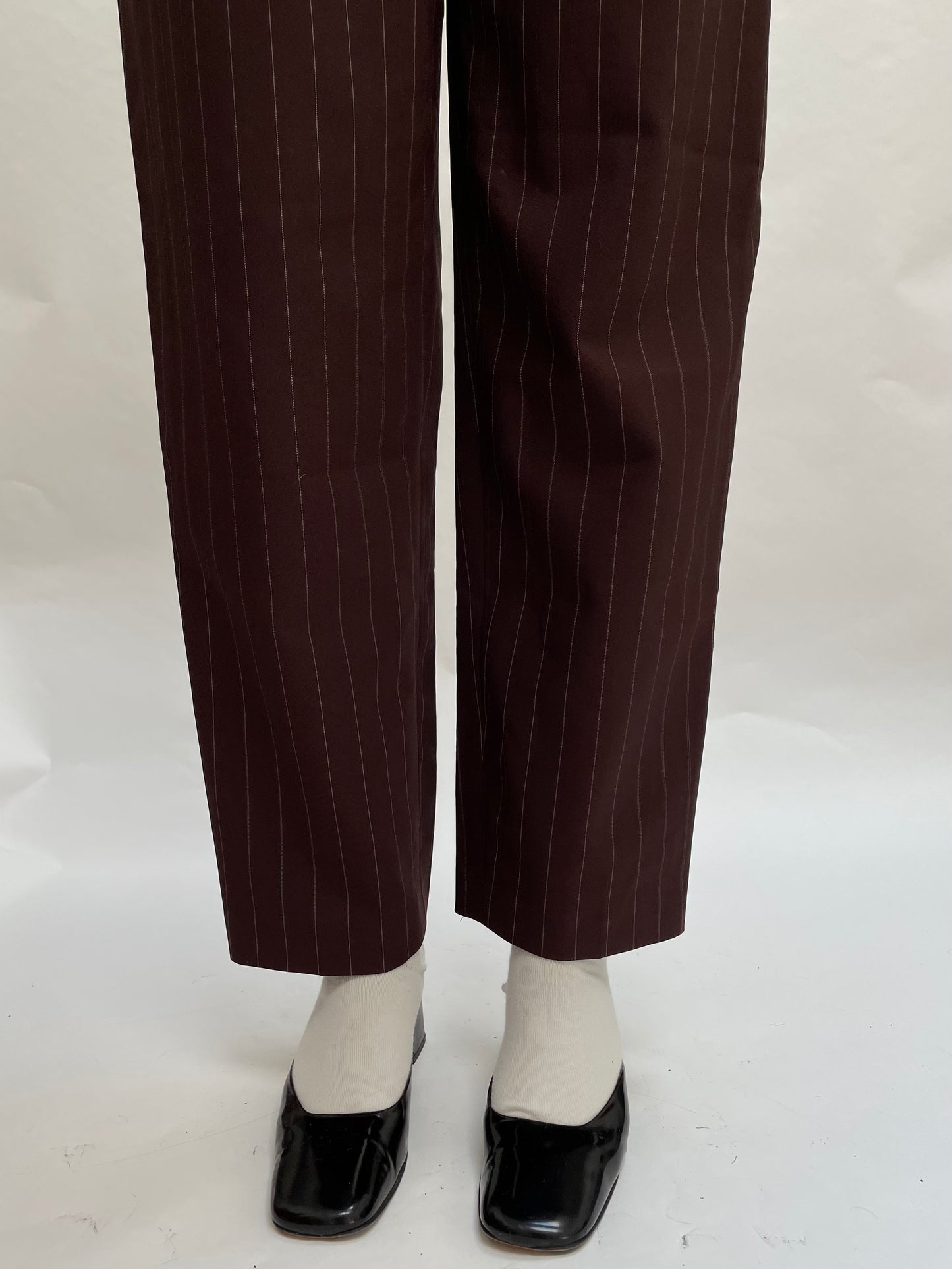 brown pinstripe trouser
