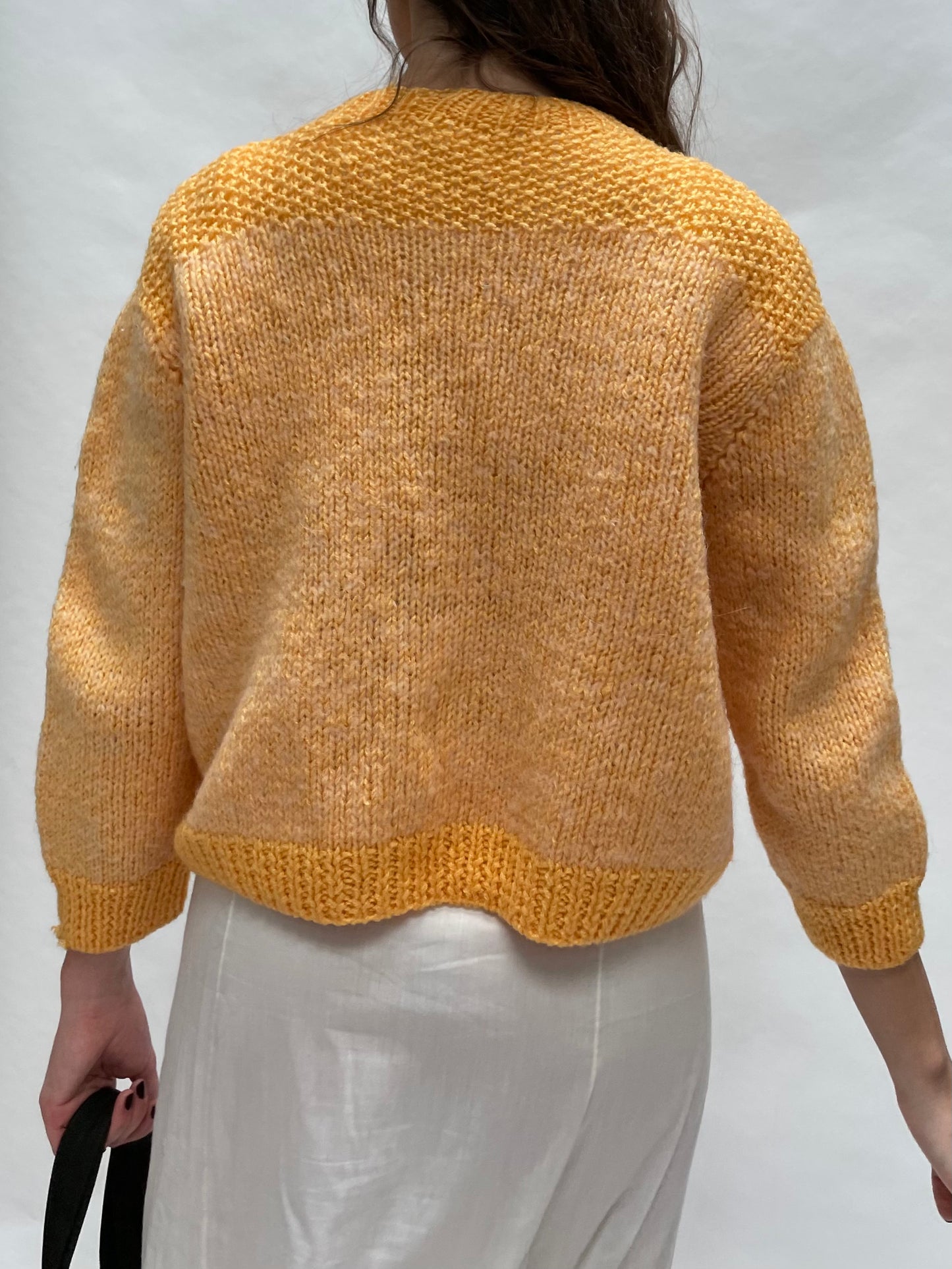 orange cardigan